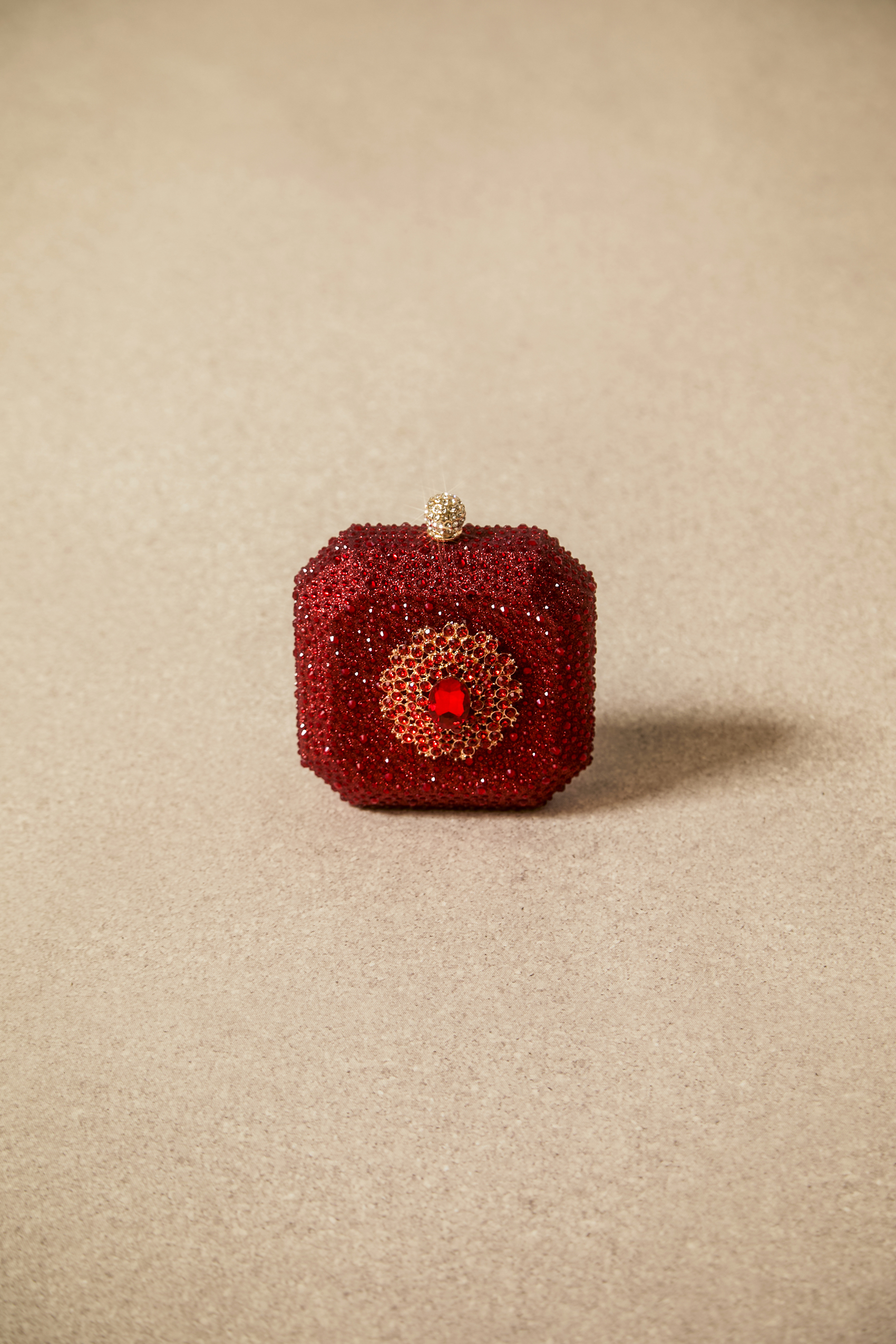 Crystal Embellished Square Clutch Bag-purelyfable
