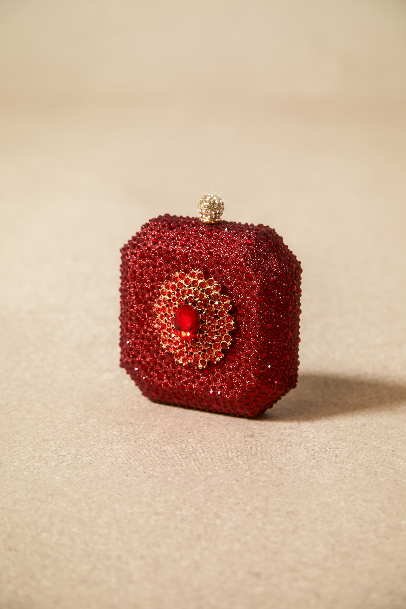 Crystal Embellished Square Clutch Bag-purelyfable