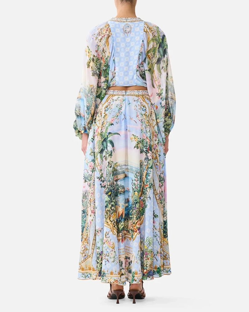 Camilla Multicolor Botanical Printed Two-Piece Vacation Set