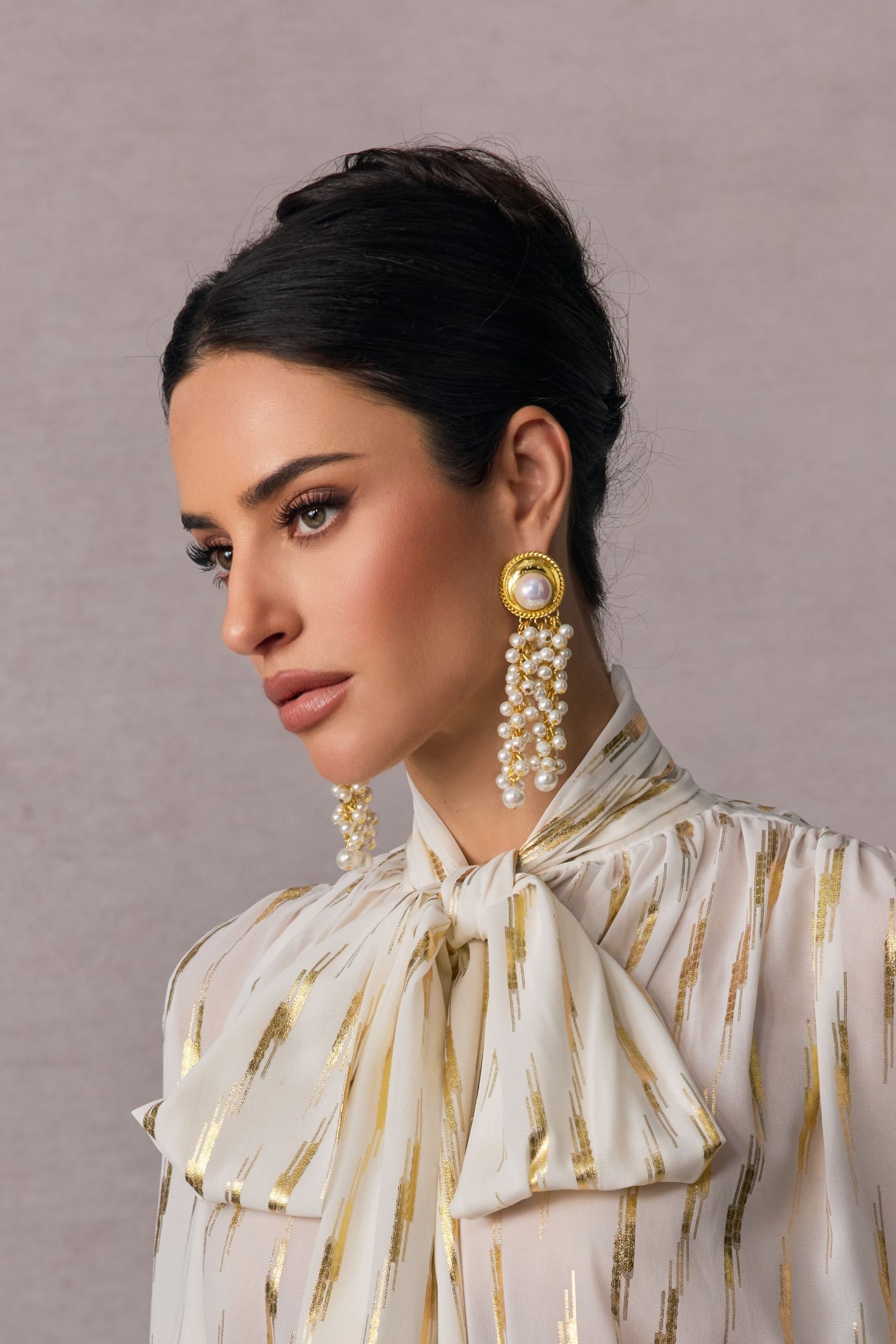 Pearl Tassel Drop Earrings-purelyfable