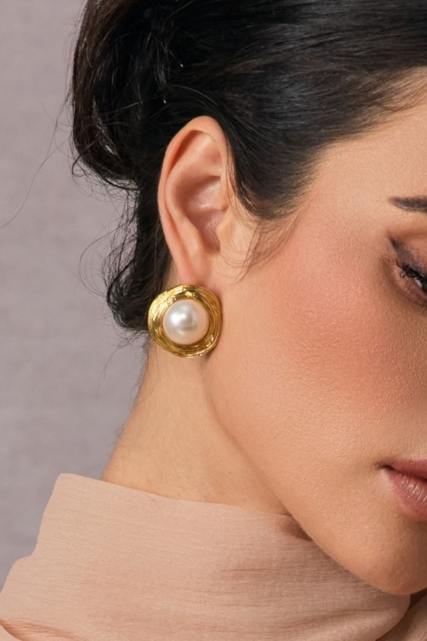 Irregular Edge Pearl Earrings-purelyfable