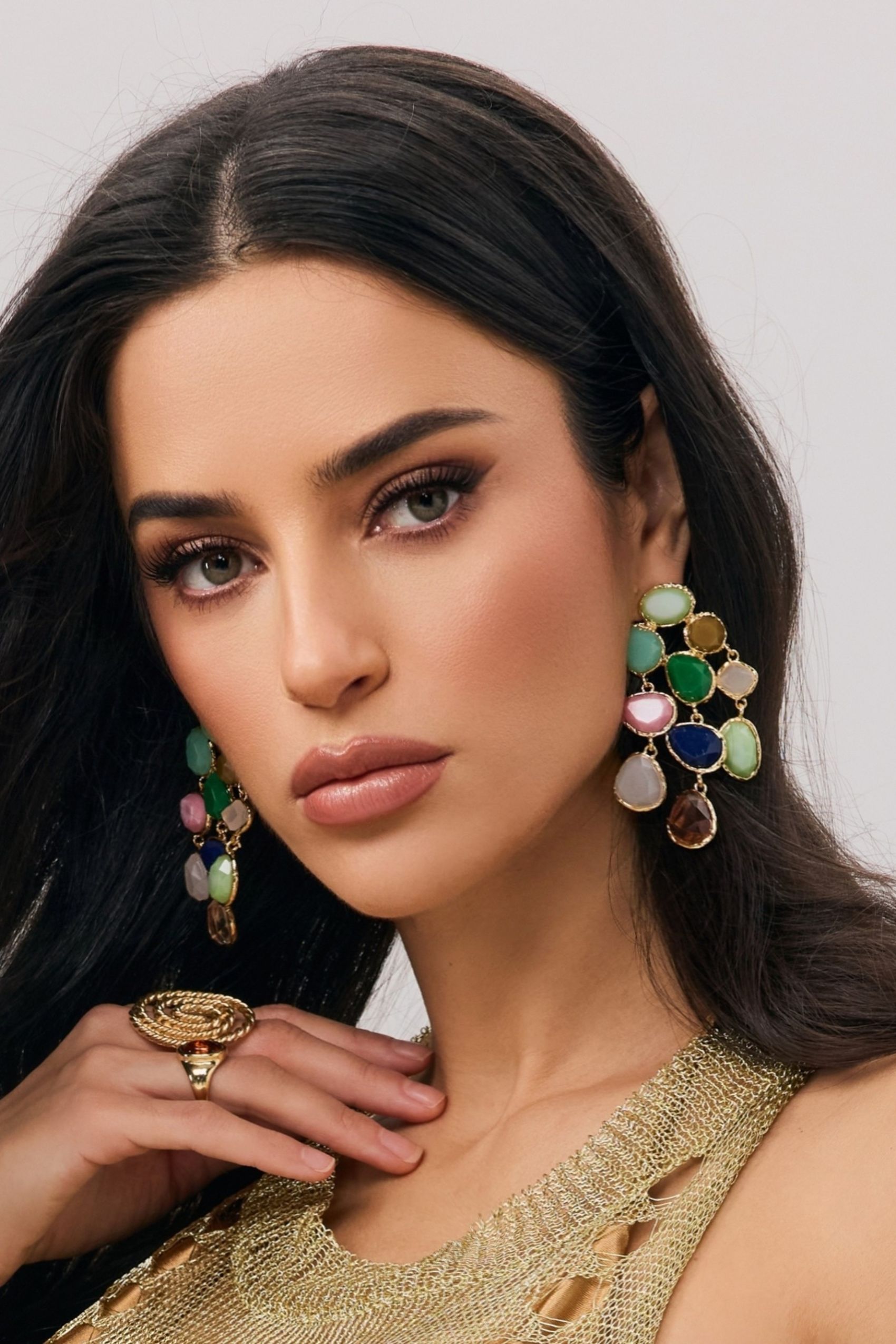 Irregular Shape Stone Earrings-purelyfable