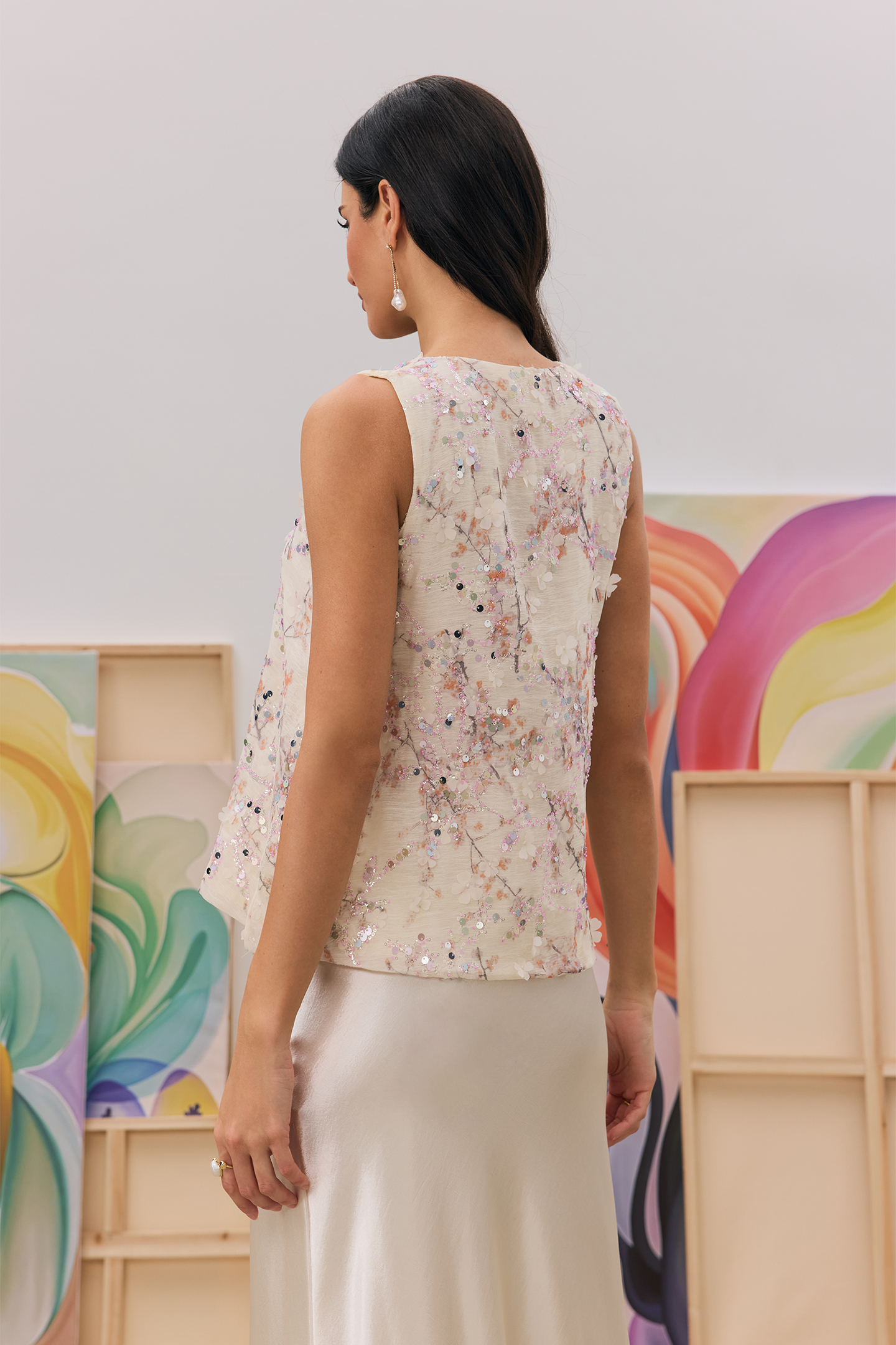 Angelica Floral Embroidery Sequin Sleeveless Vest-purelyfable