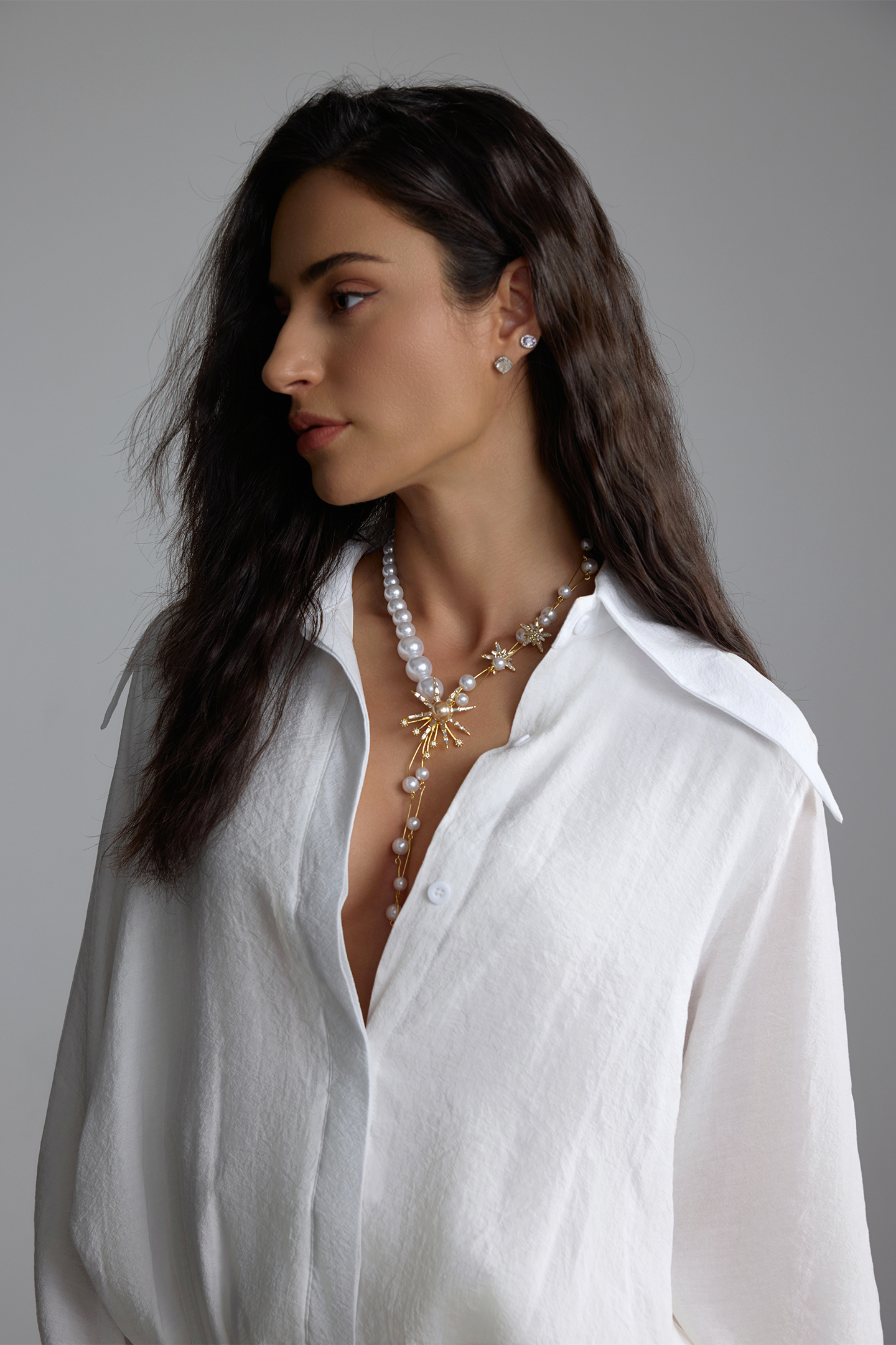 Starlight Pearl Tassel Necklace-purelyfable