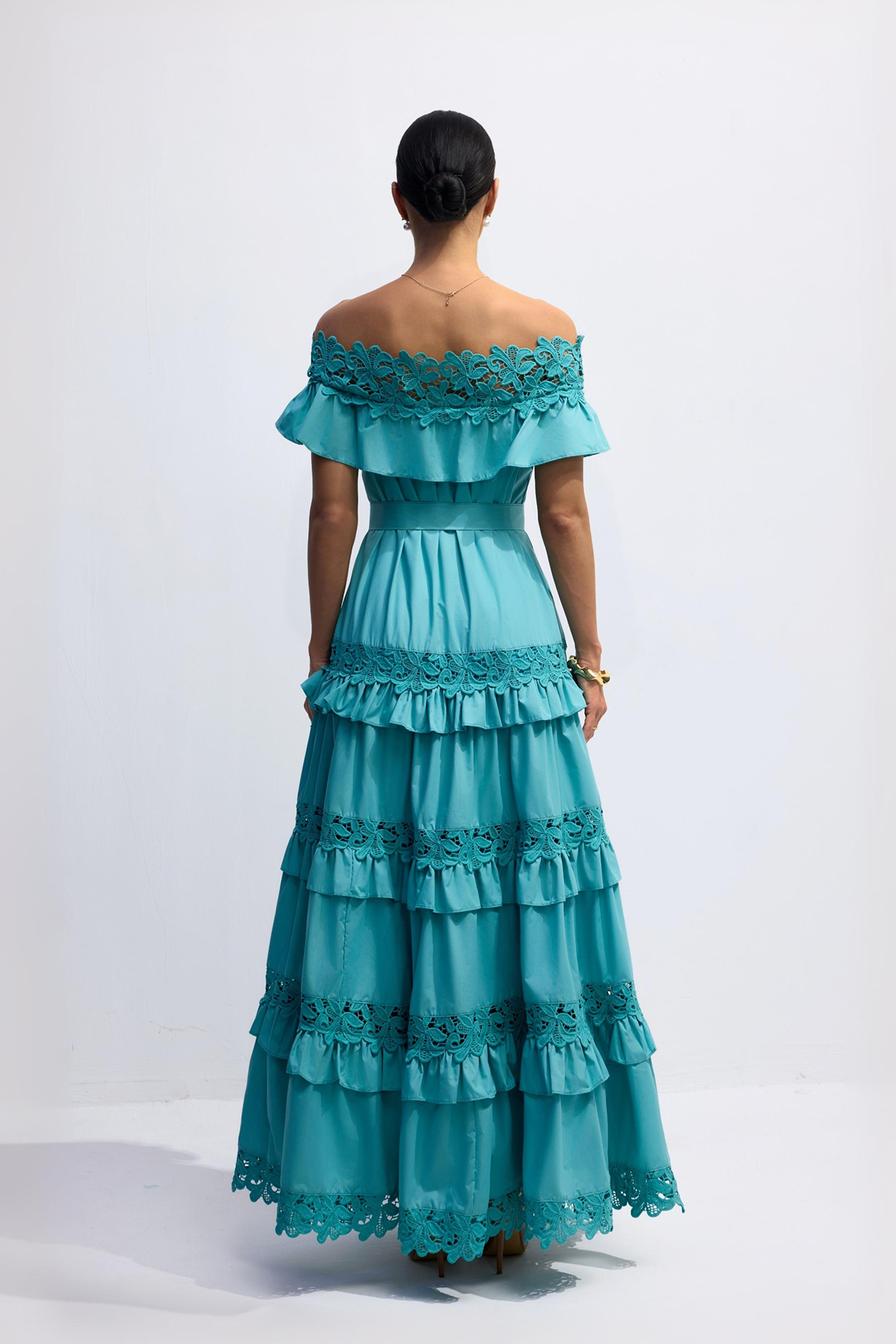 Beth Off Shoulder Tiered Maxi Dress-purelyfable