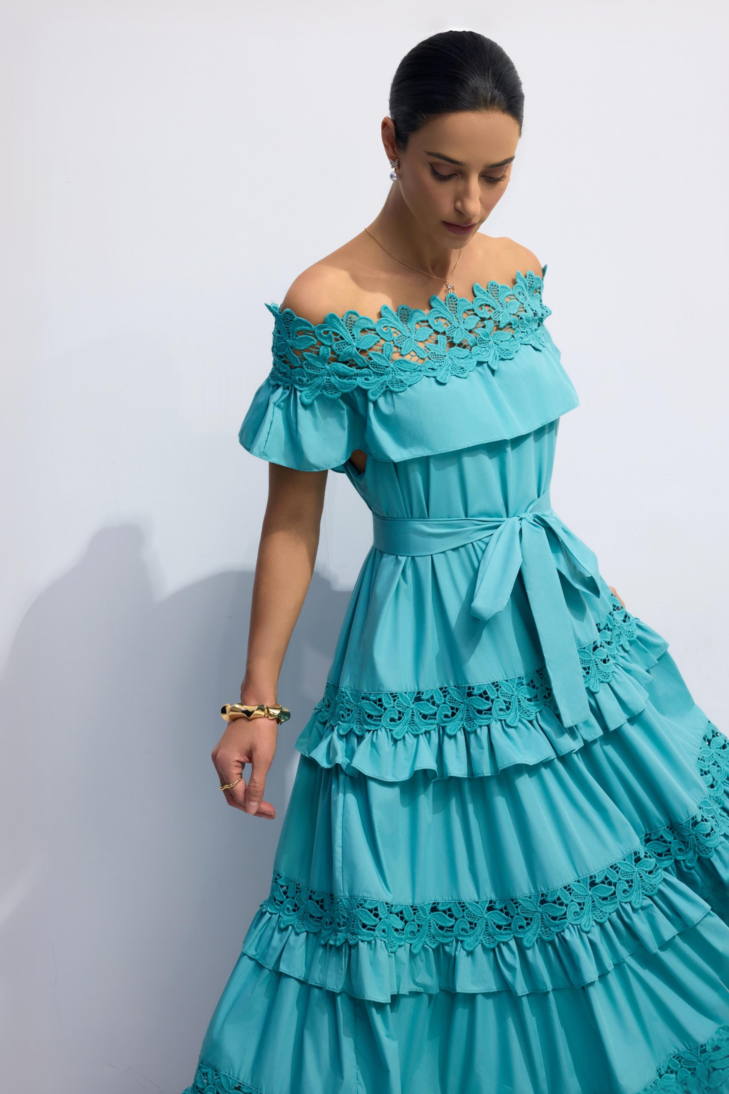 Beth Off Shoulder Tiered Maxi Dress-purelyfable