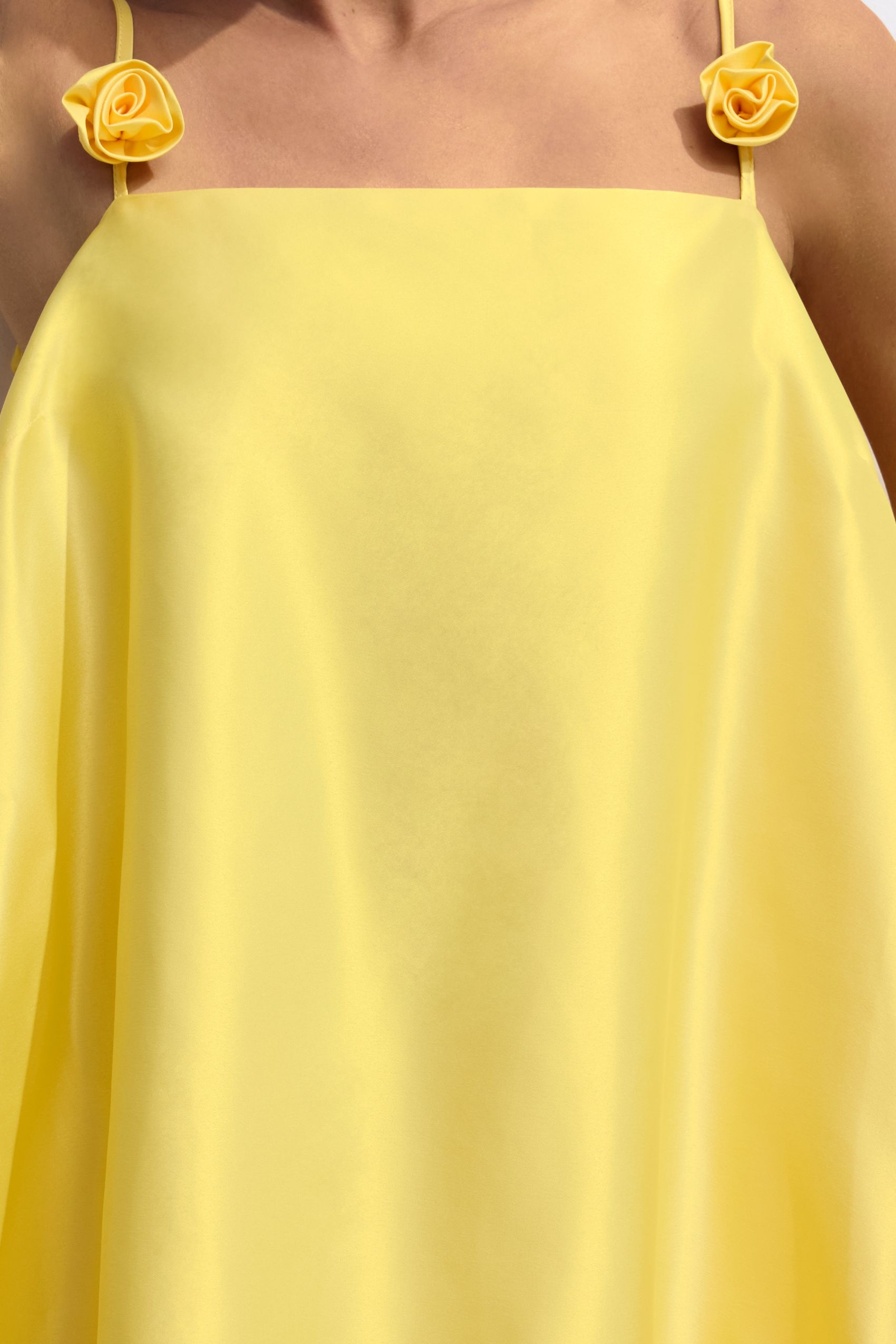 Emma Spaghetti Strap Rose Detail Mini Dress-purelyfable