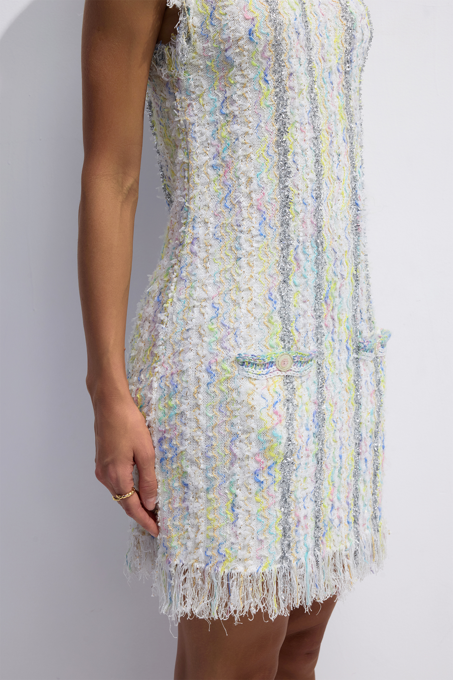 Yolanda Sleeveless Fringe Mini Dress-purelyfable