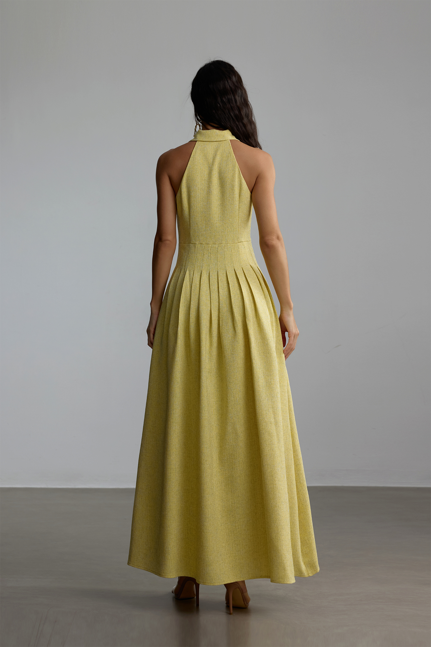 Estelle Shirt Collar Sleeveless Maxi Dress-purelyfable