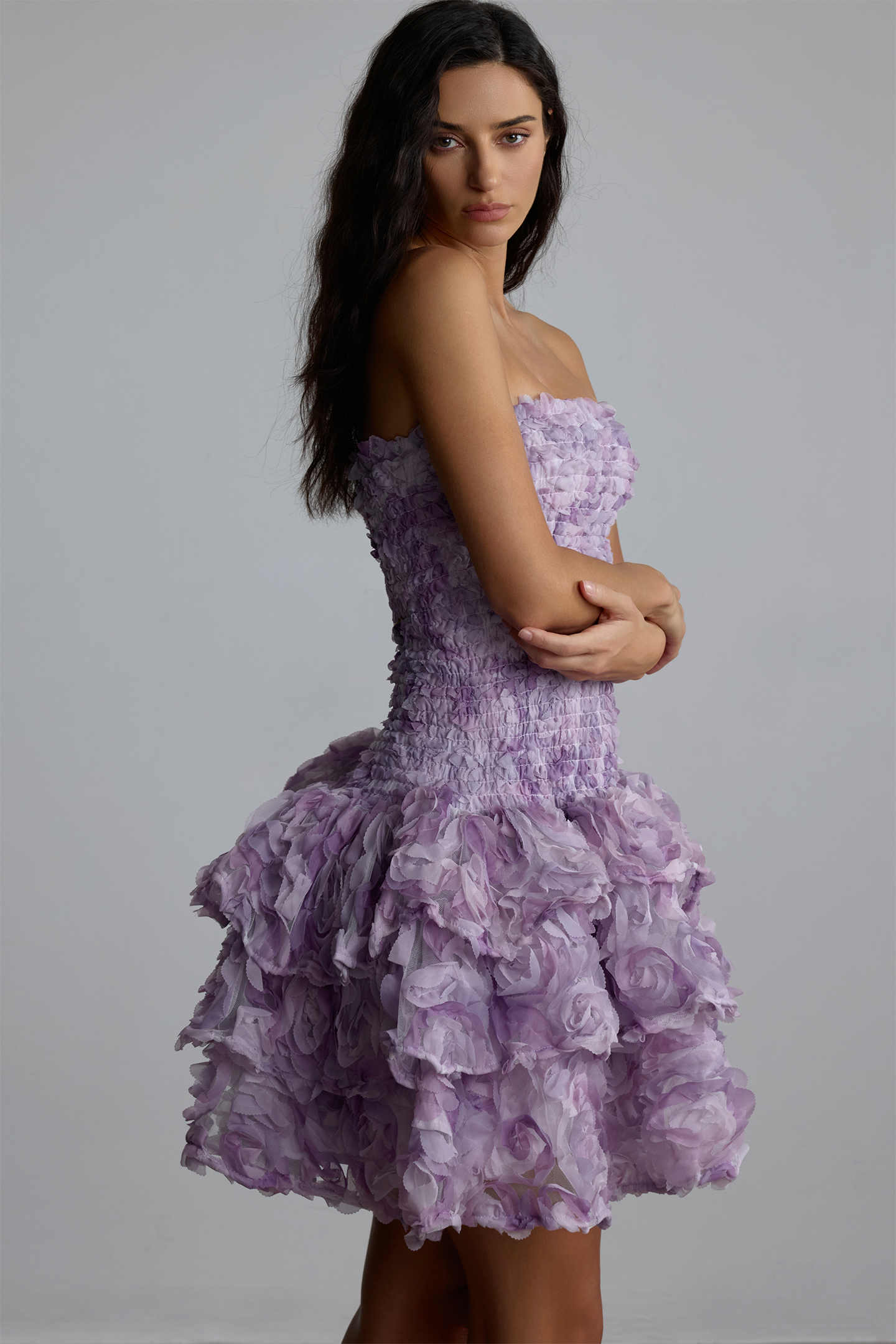 Erika Rose Applique Strapless Mini Dress-purelyfable