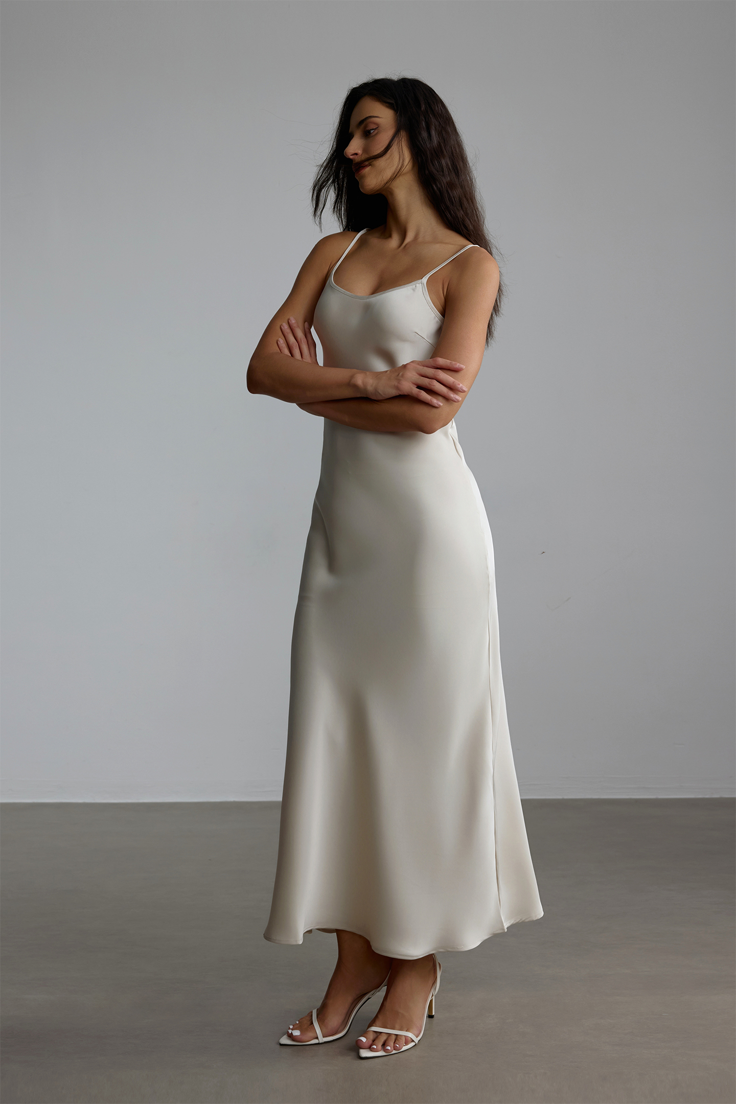 Elena Spaghetti Strap Maxi Dress With Cape Blouse-purelyfable