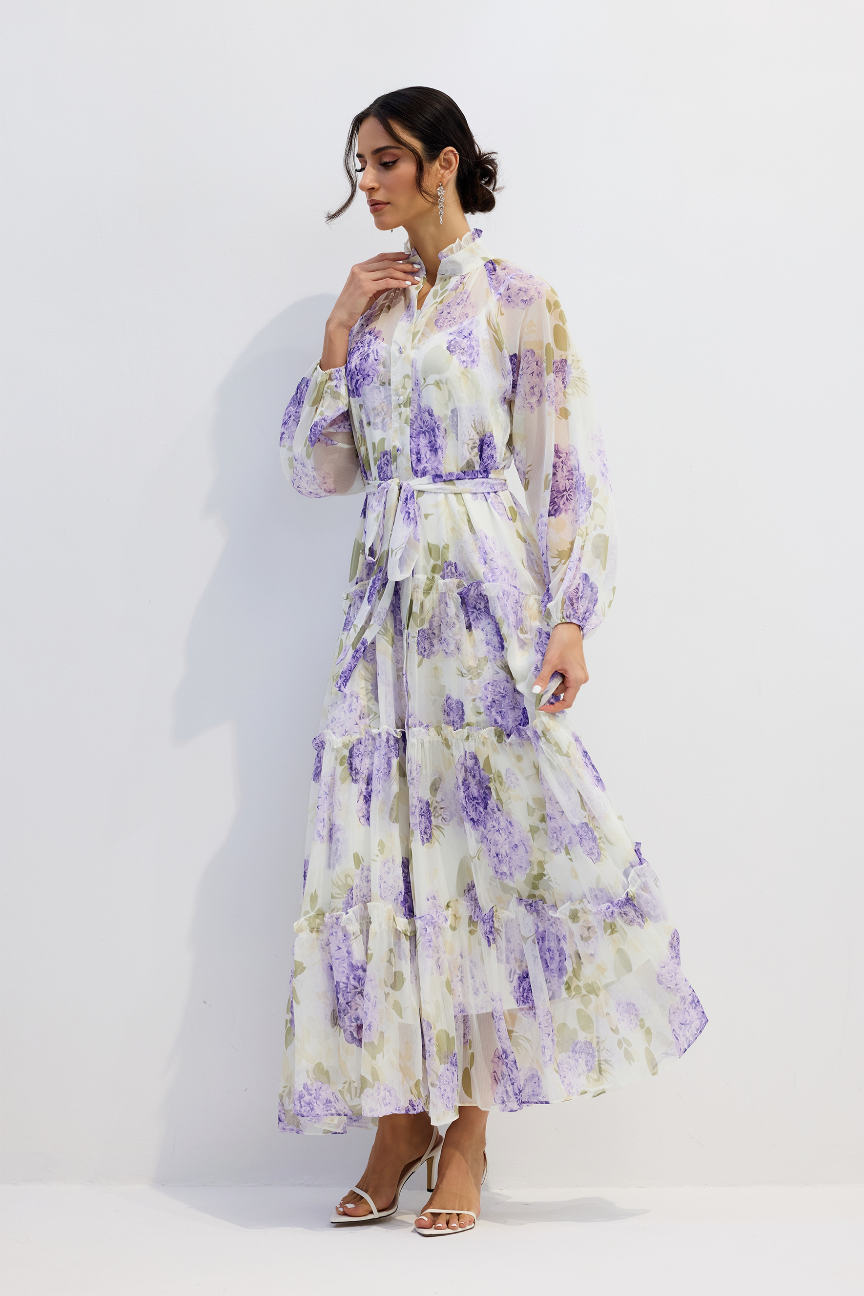 Helena Floral Print Long Sleeve Chiffon Maxi Dress-purelyfable