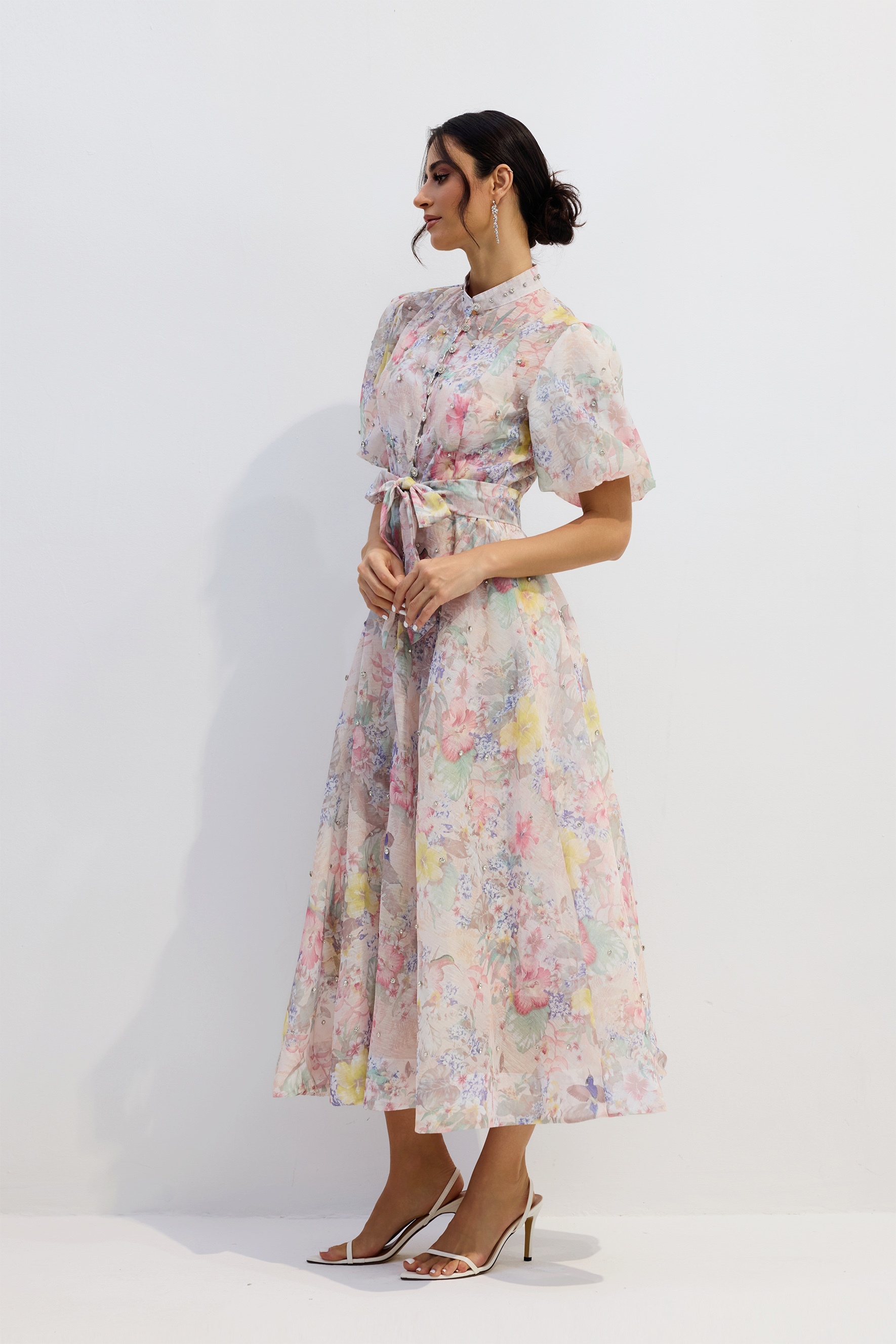 Anne Floral Print Puff Sleeve Maxi Dress-purelyfable