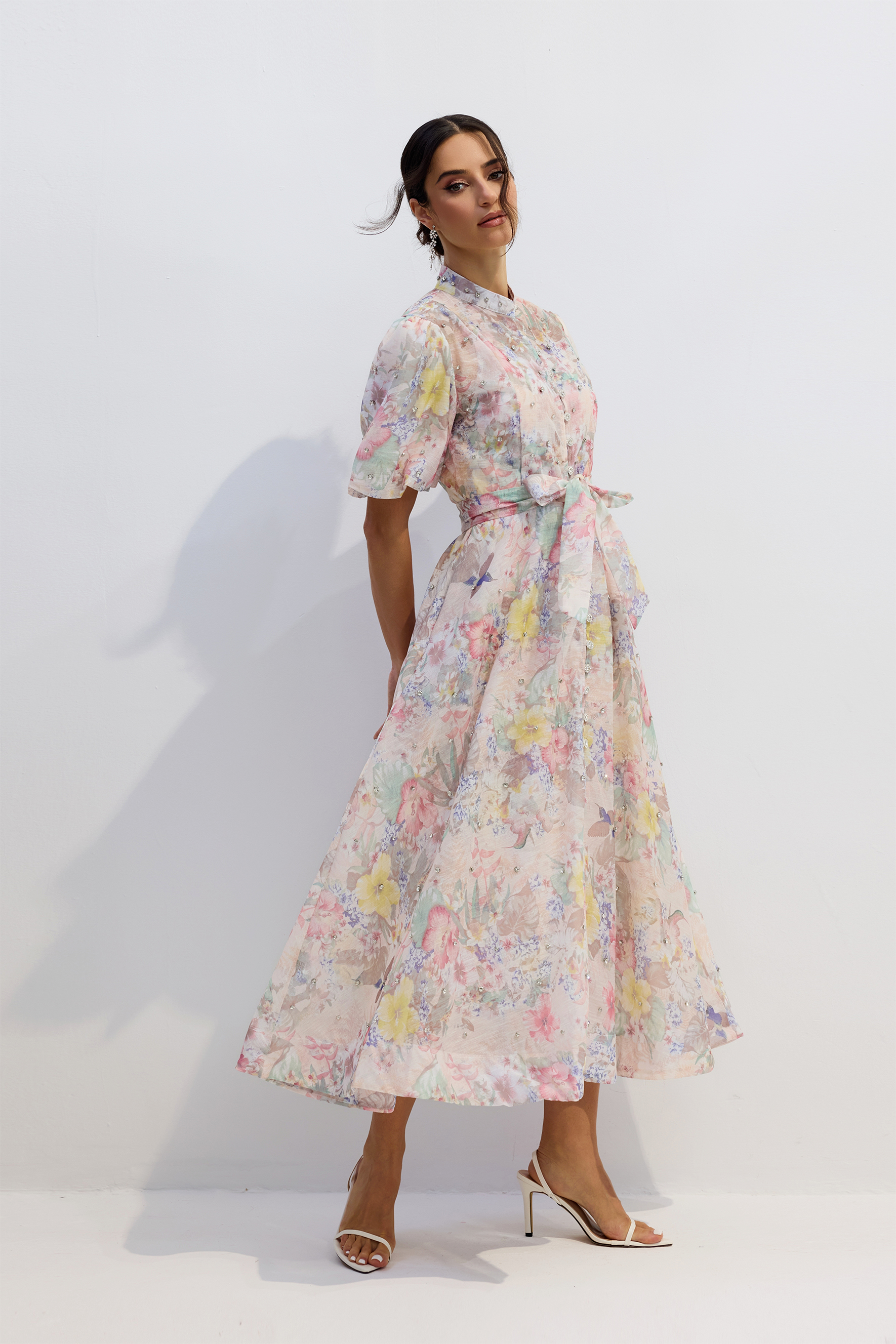 Anne Floral Print Puff Sleeve Maxi Dress-purelyfable