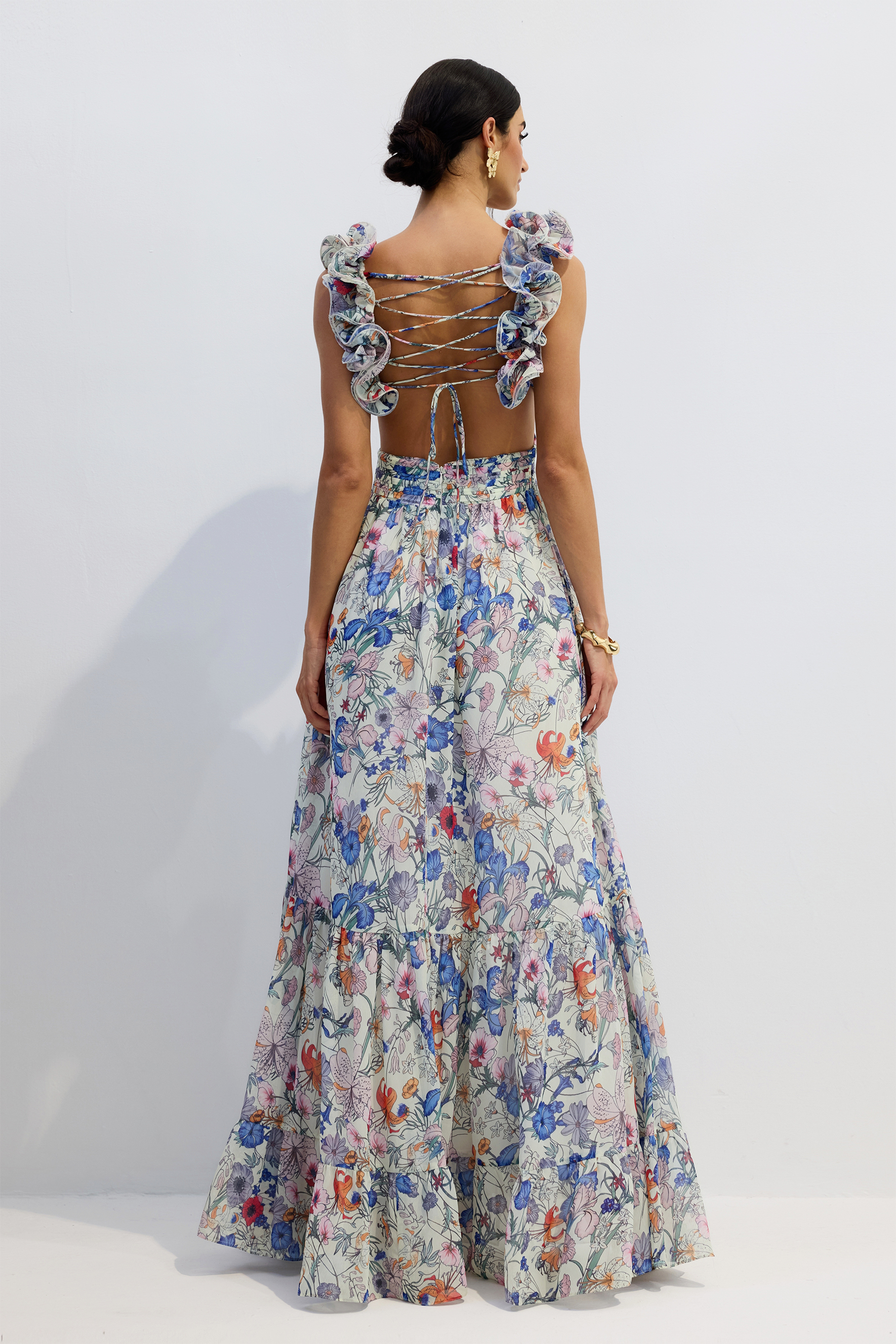 Marissa Cut-out Ruffle Maxi Dress-purelyfable