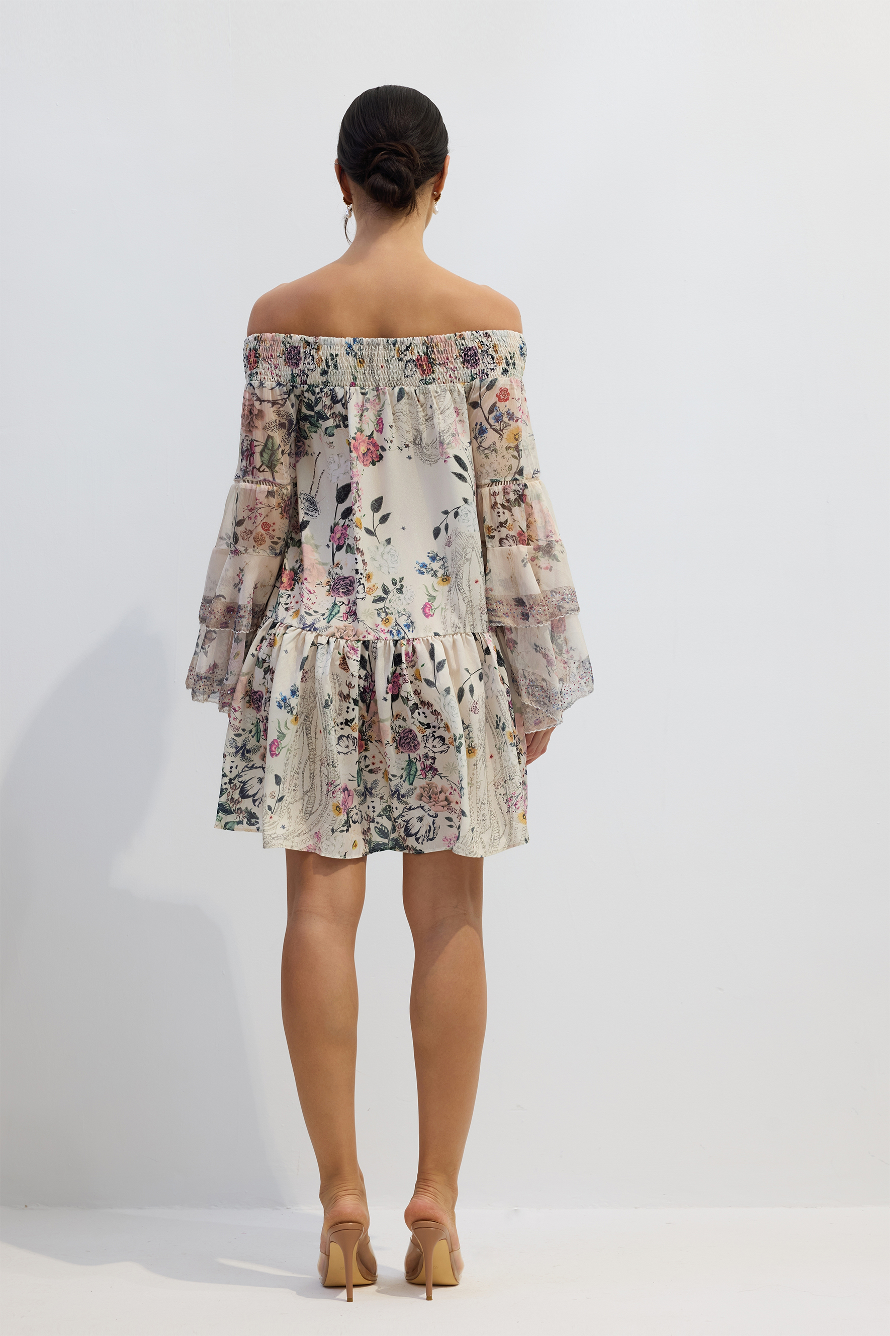 Yvonne Floral Off Shoulder Mini Dress-purelyfable