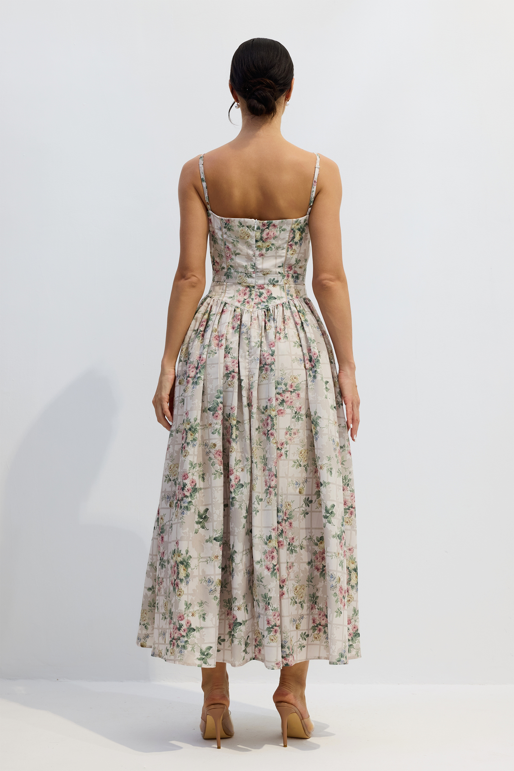 Bella Floral Print Spaghetti Strap Maxi Dress-purelyfable