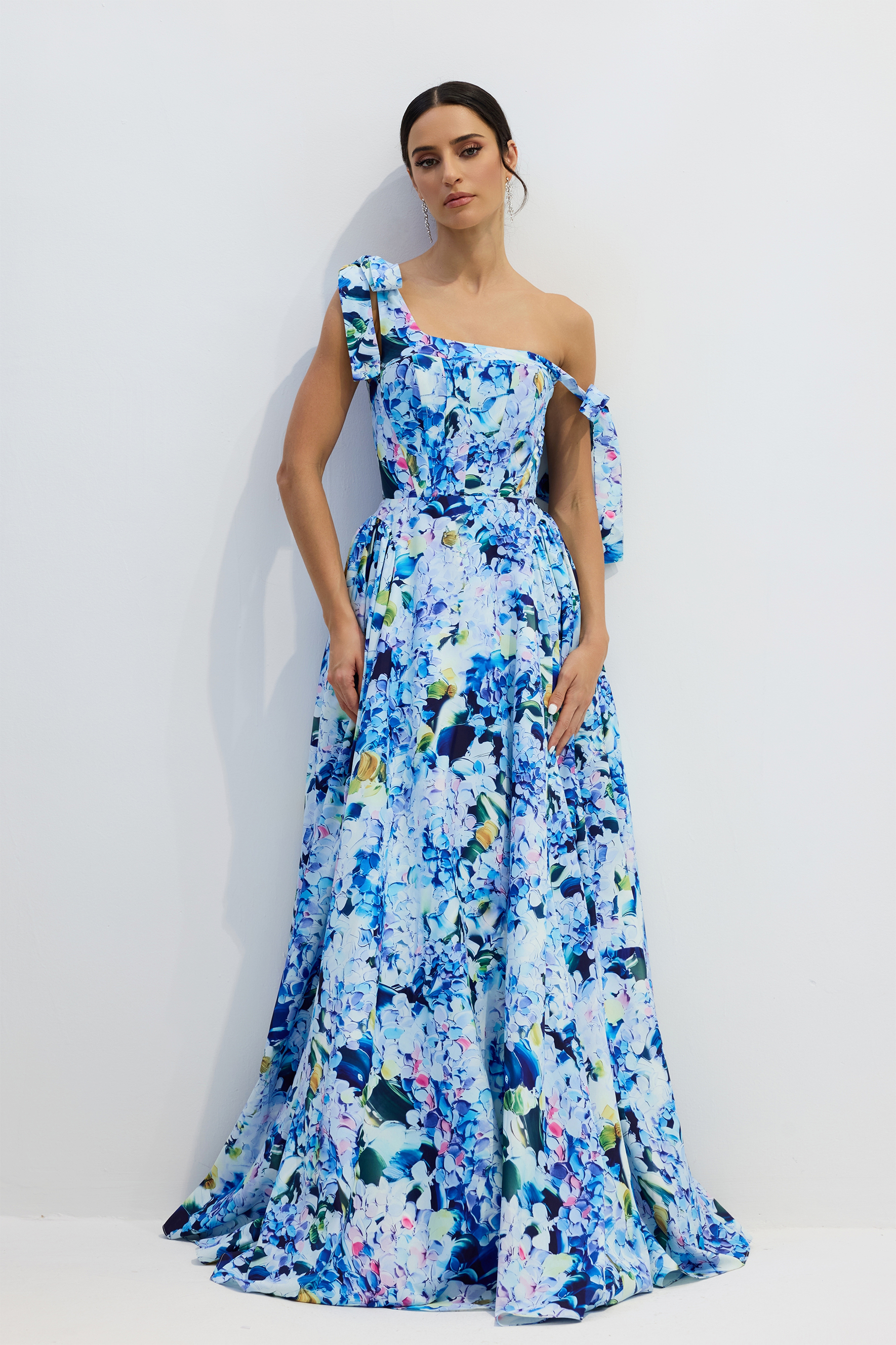 Kacey Hydrangea Printed Strap Maxi Dress-purelyfable