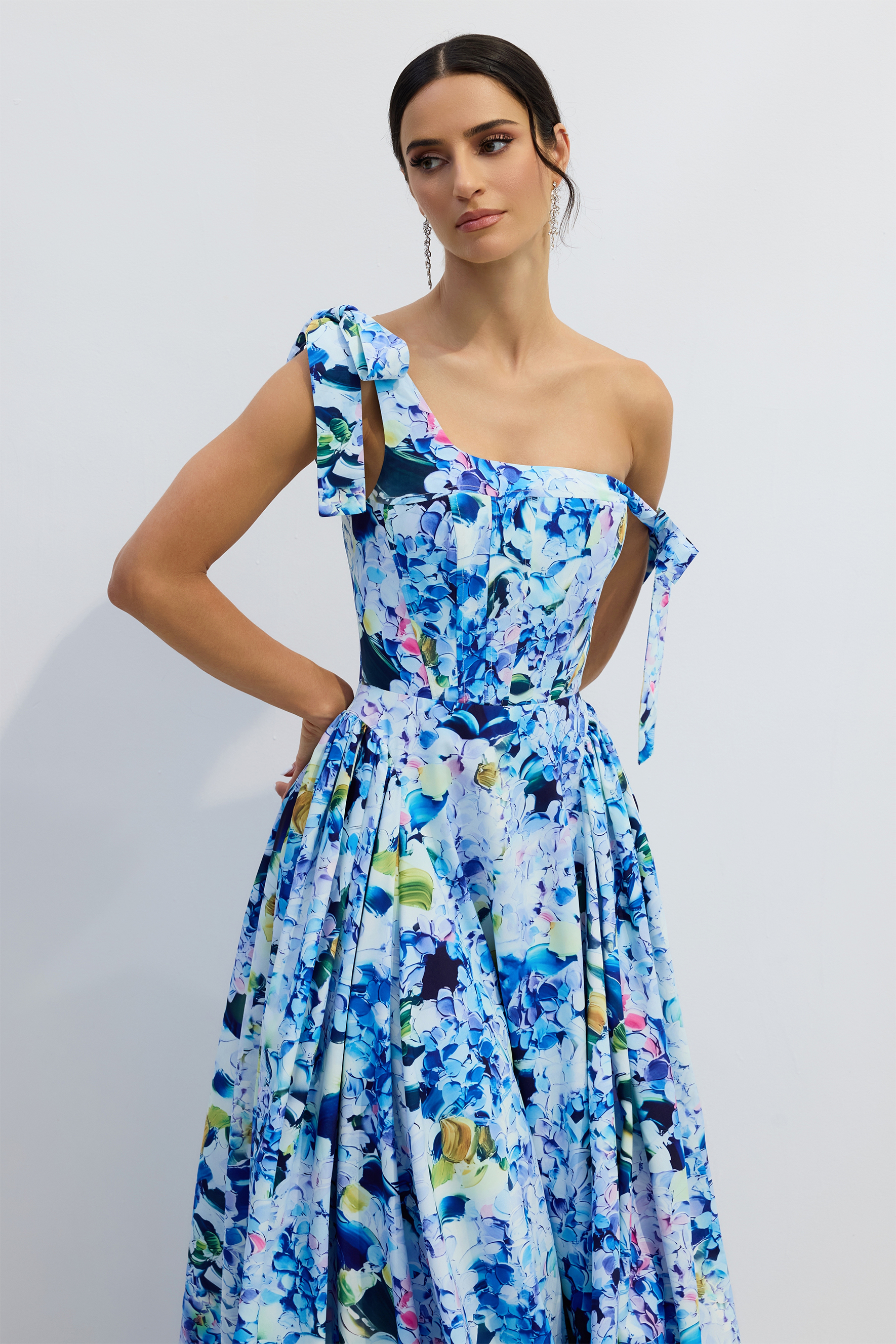 Kacey Hydrangea Printed Strap Maxi Dress-purelyfable