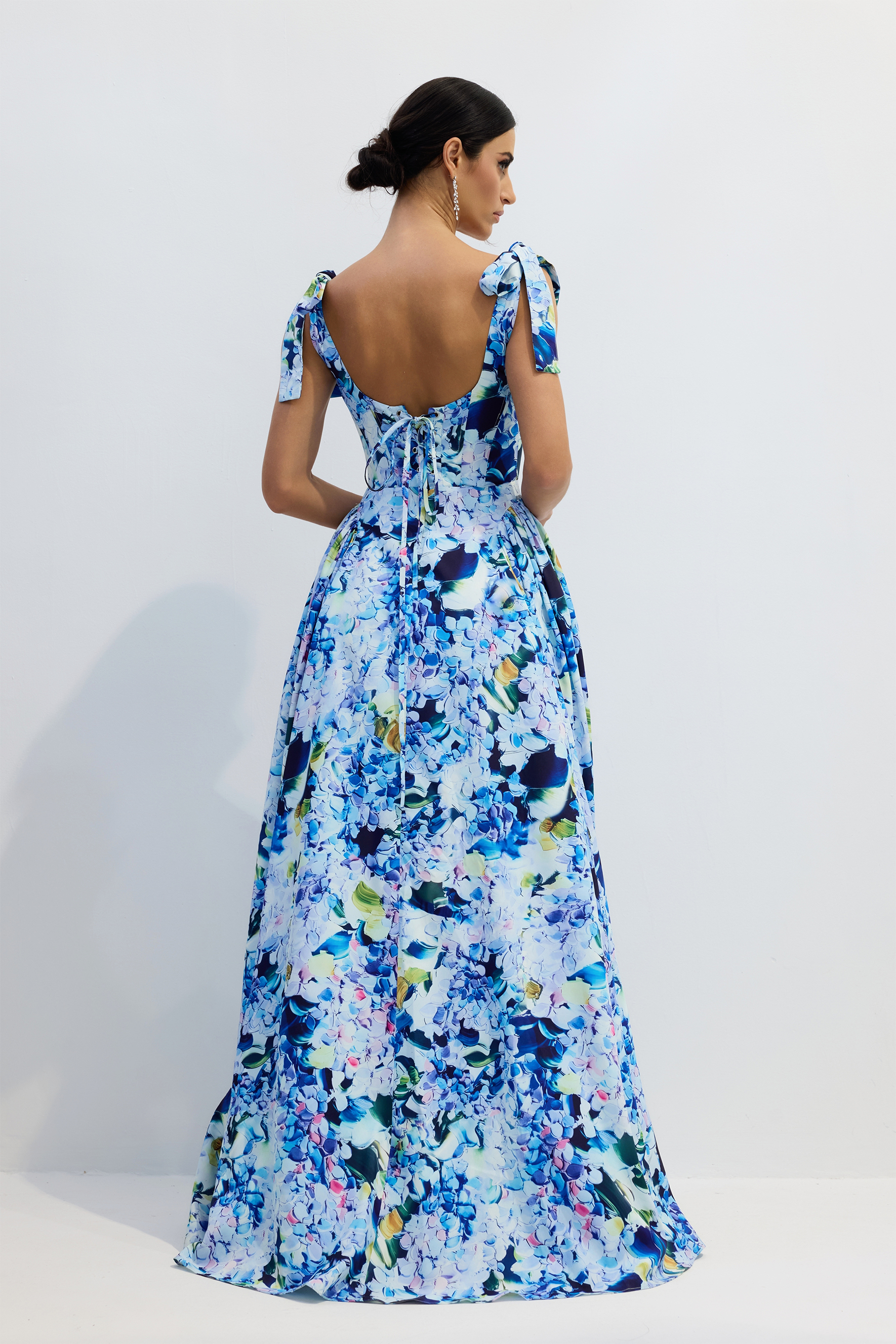 Kacey Hydrangea Printed Strap Maxi Dress-purelyfable
