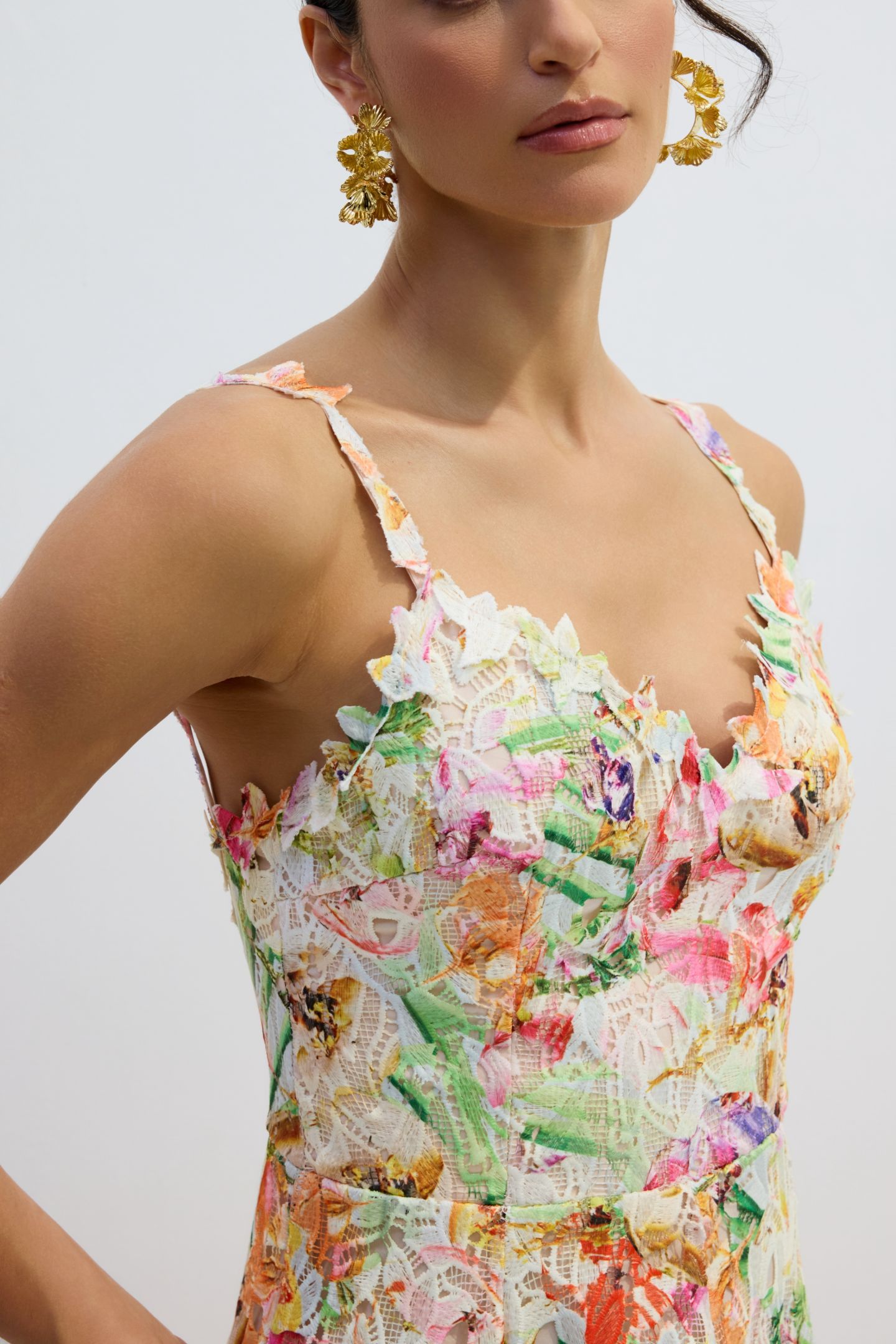 Violet Floral Embroidered Lace Midi Dress-purelyfable