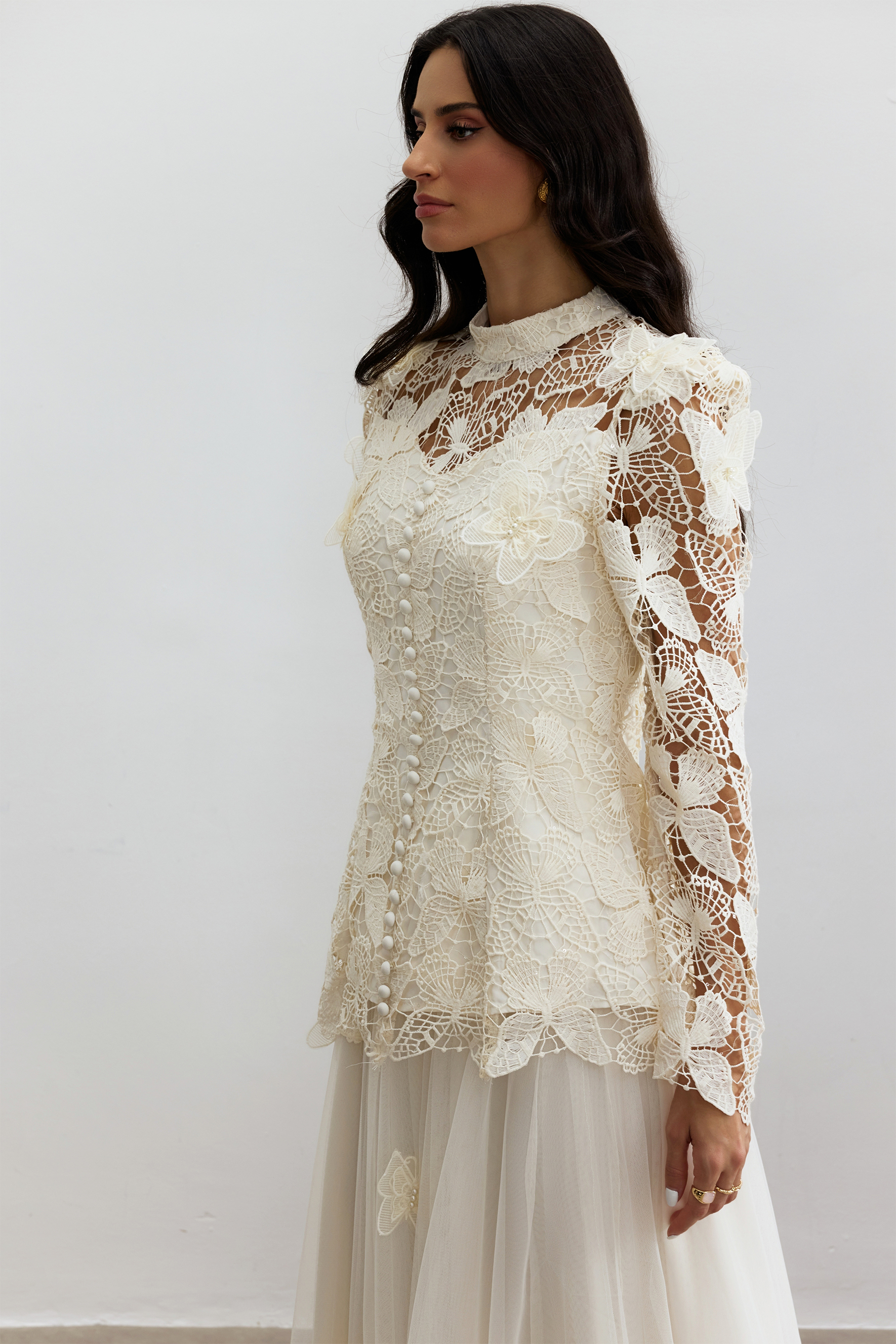Elizabeth Butterfly Embroidered Lace Maxi Dress-purelyfable