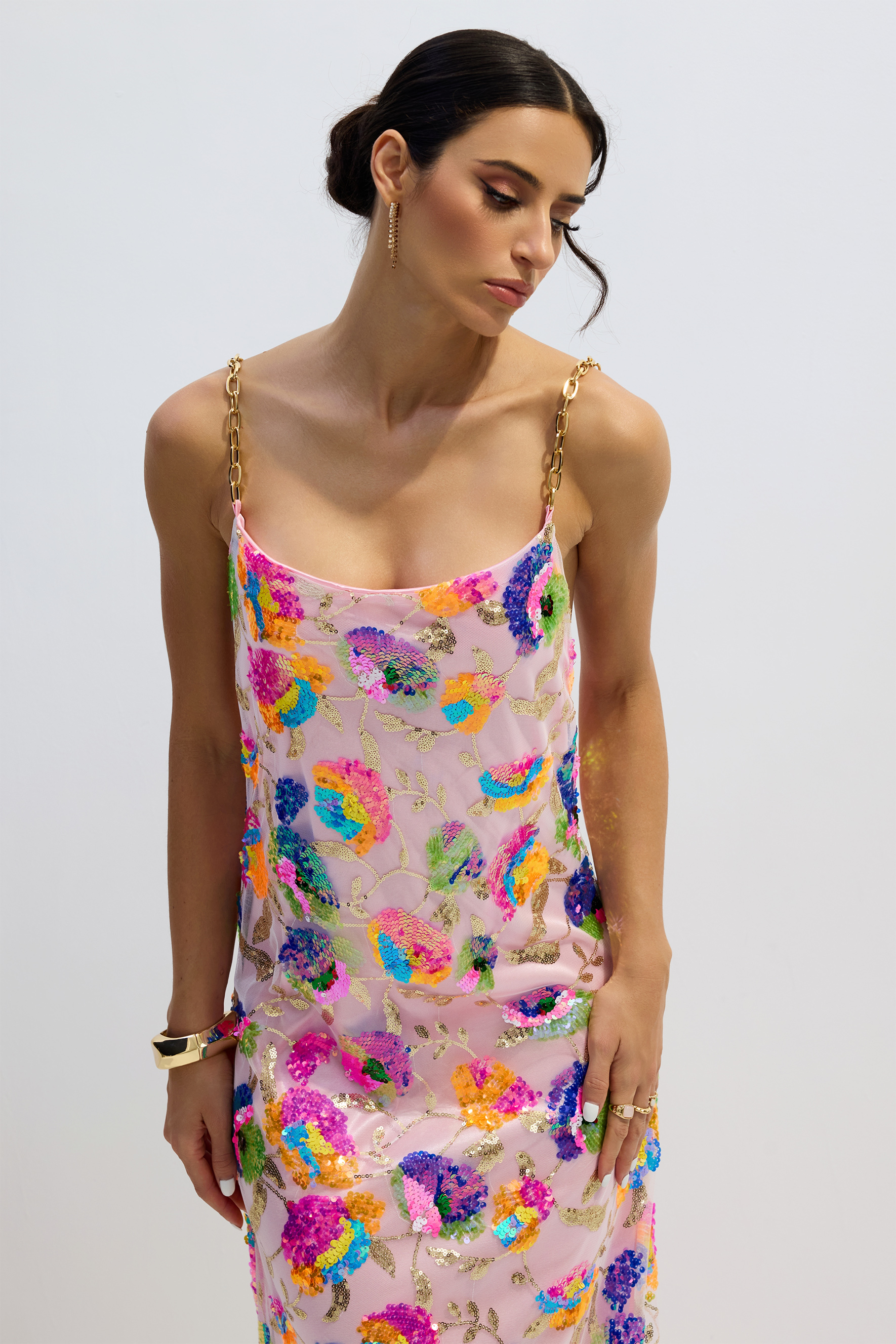 Fanny Embroidered Sequins Backless Maxi Dress-purelyfable