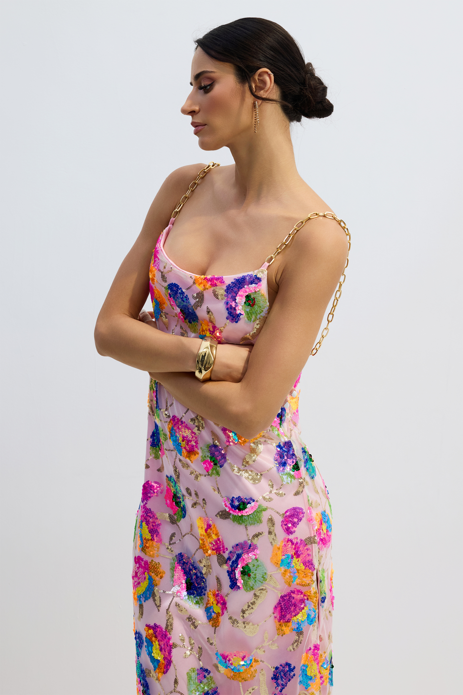 Fanny Embroidered Sequins Backless Maxi Dress-purelyfable