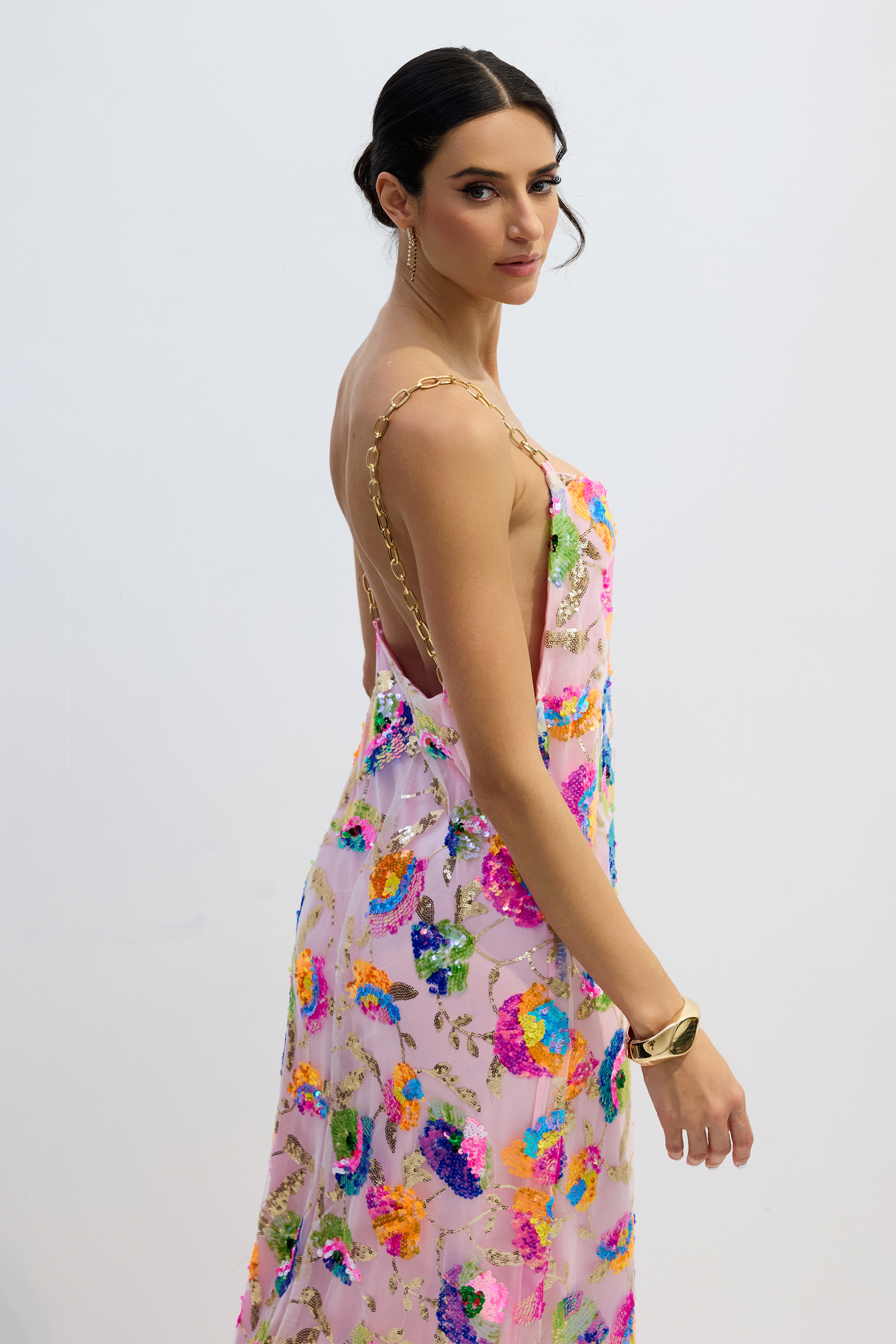 Fanny Embroidered Sequins Backless Maxi Dress-purelyfable