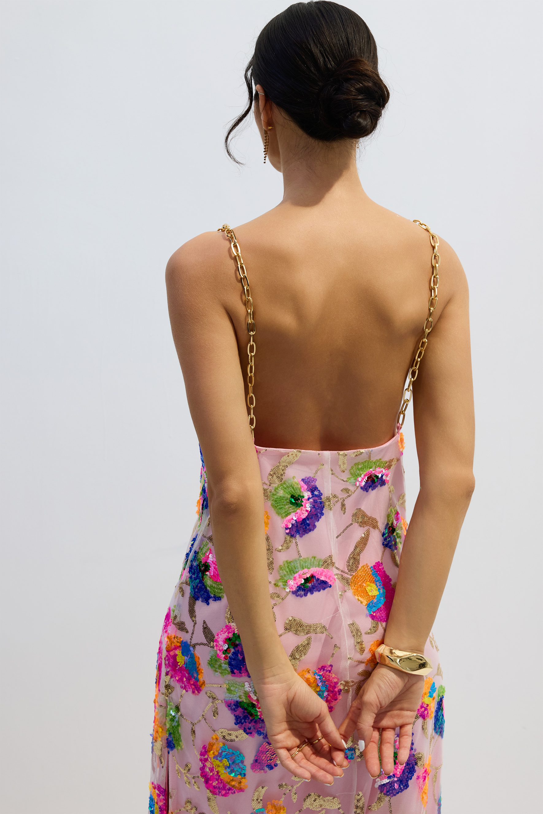 Fanny Embroidered Sequins Backless Maxi Dress-purelyfable