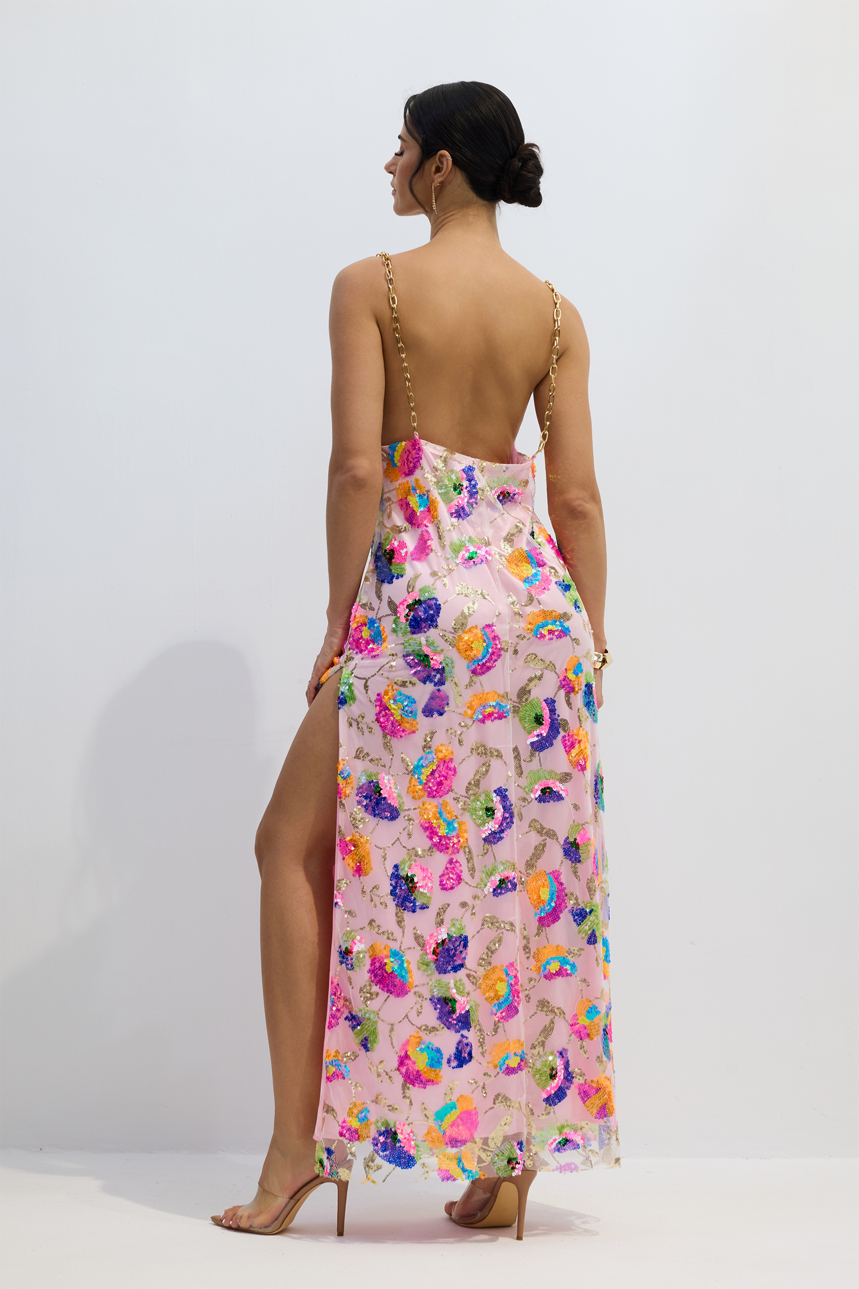 Fanny Embroidered Sequins Backless Maxi Dress-purelyfable