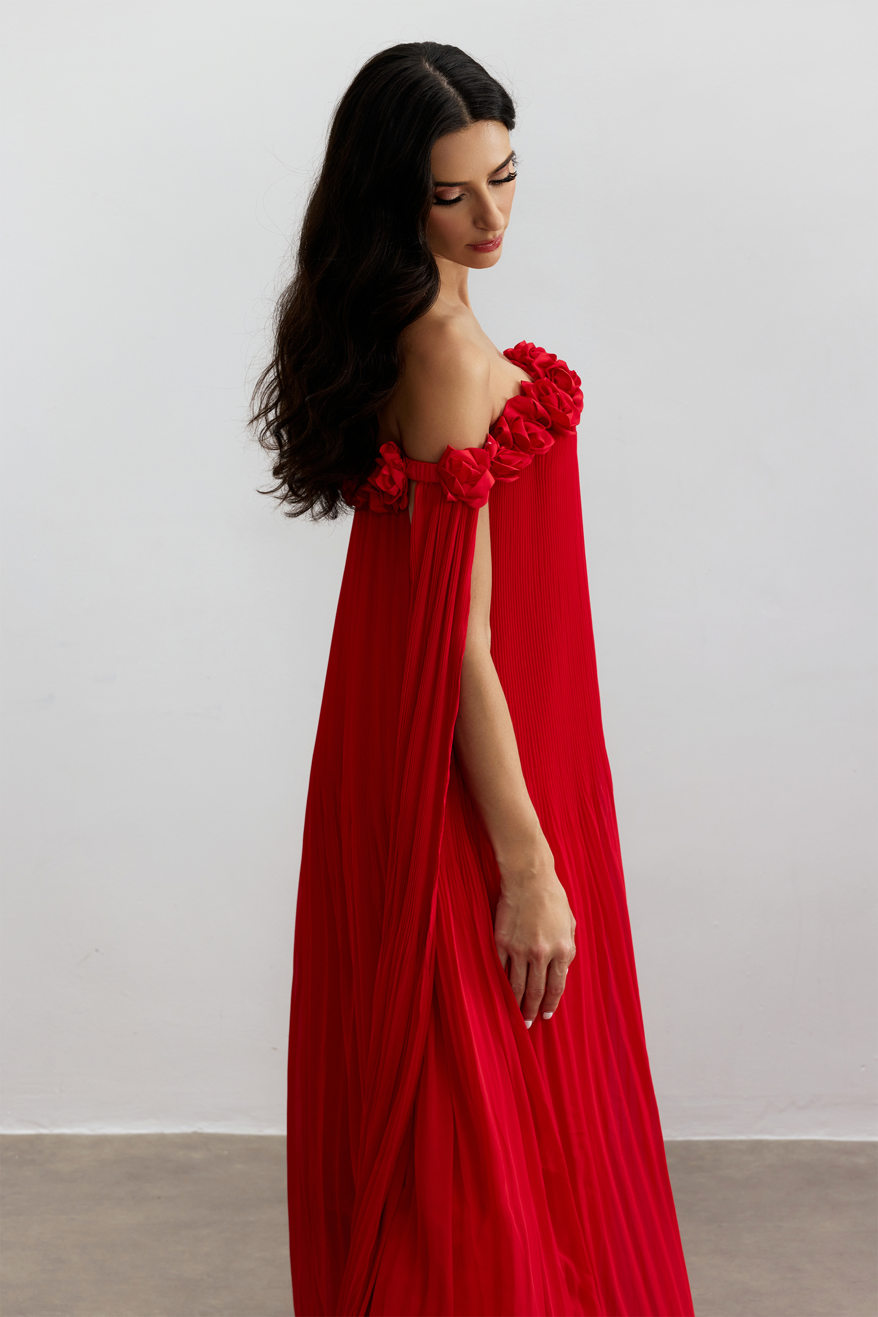 Regina Off Shoulder Rosette Detail Maxi Dress-purelyfable