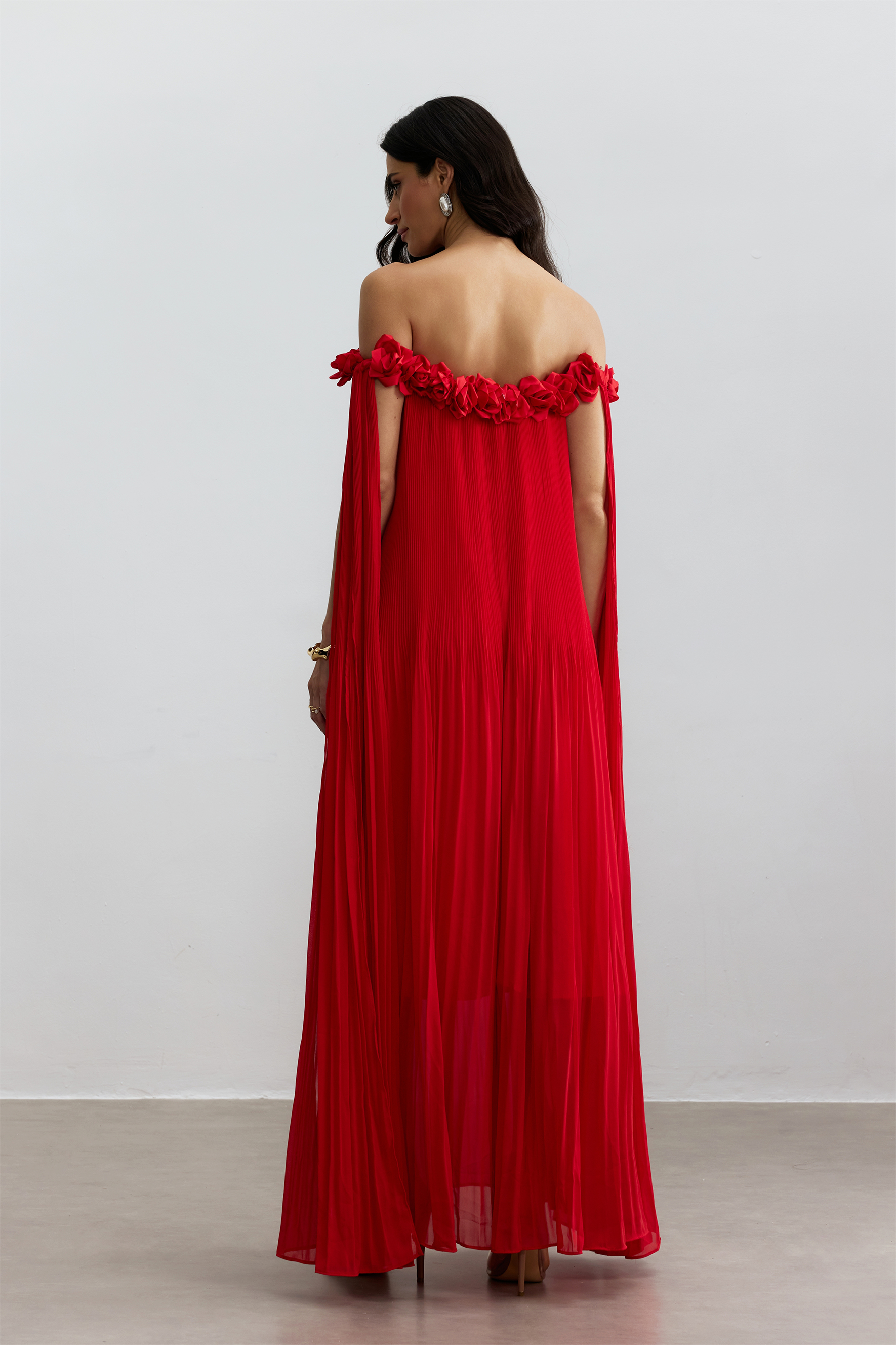 Regina Off Shoulder Rosette Detail Maxi Dress-purelyfable