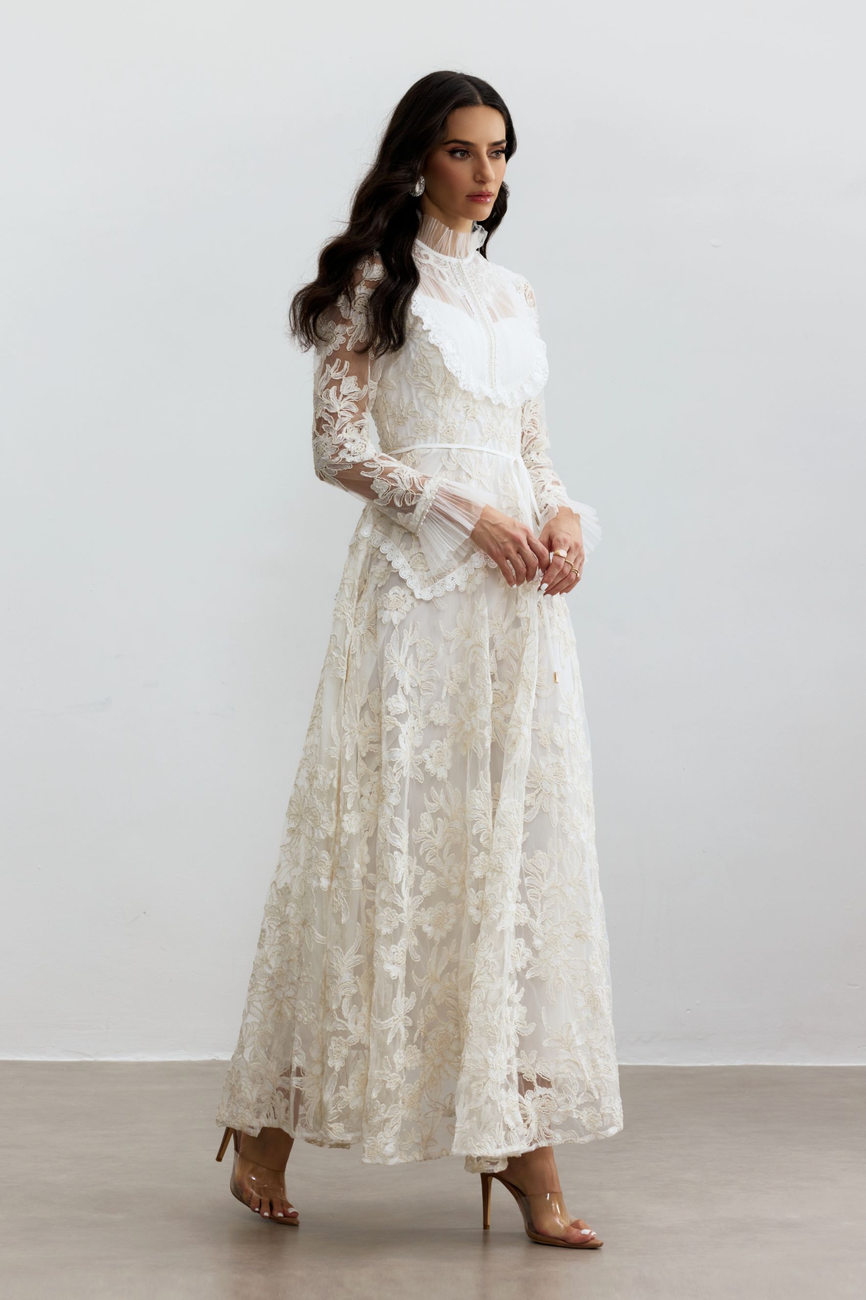 Alice Floral Lace Mock Neck Maxi Dress-purelyfable
