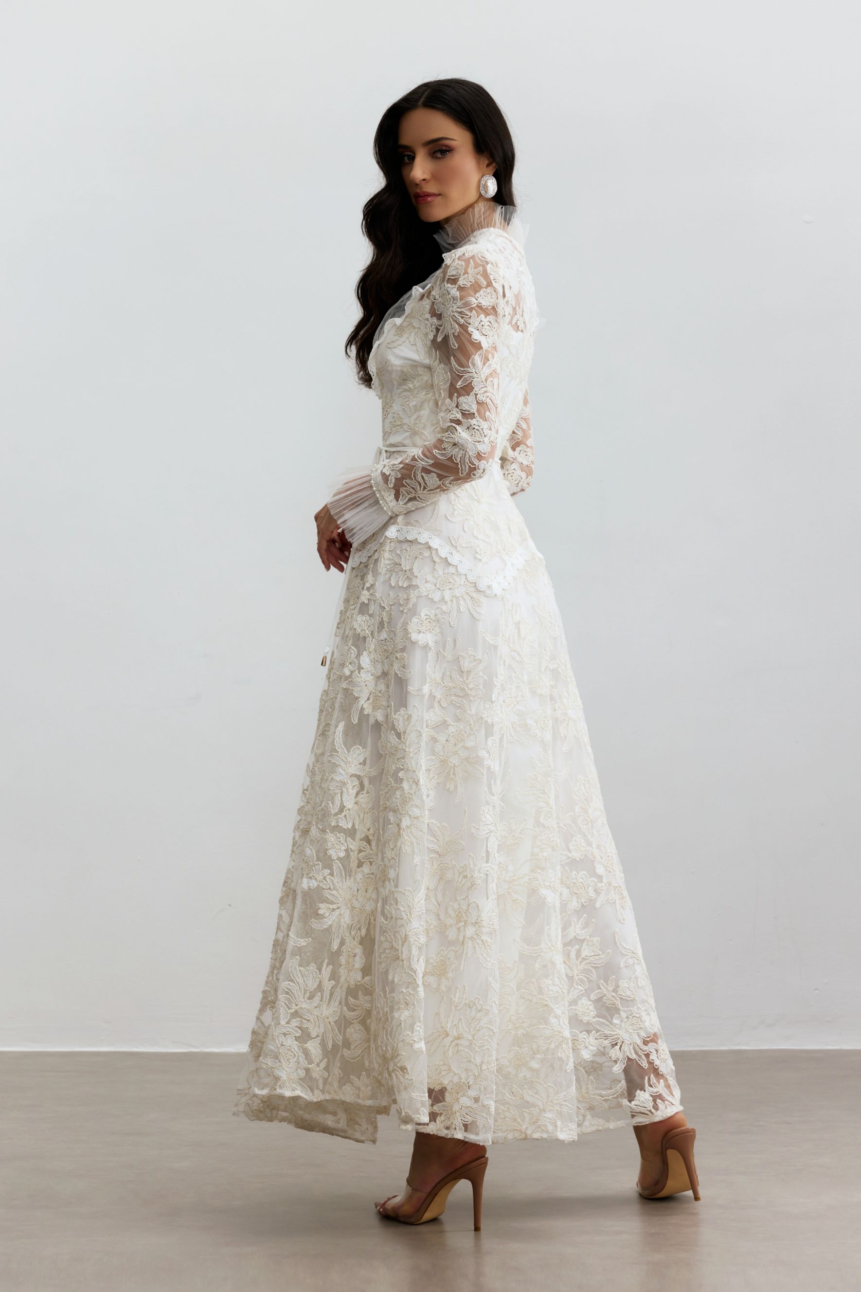 Alice Floral Lace Mock Neck Maxi Dress-purelyfable