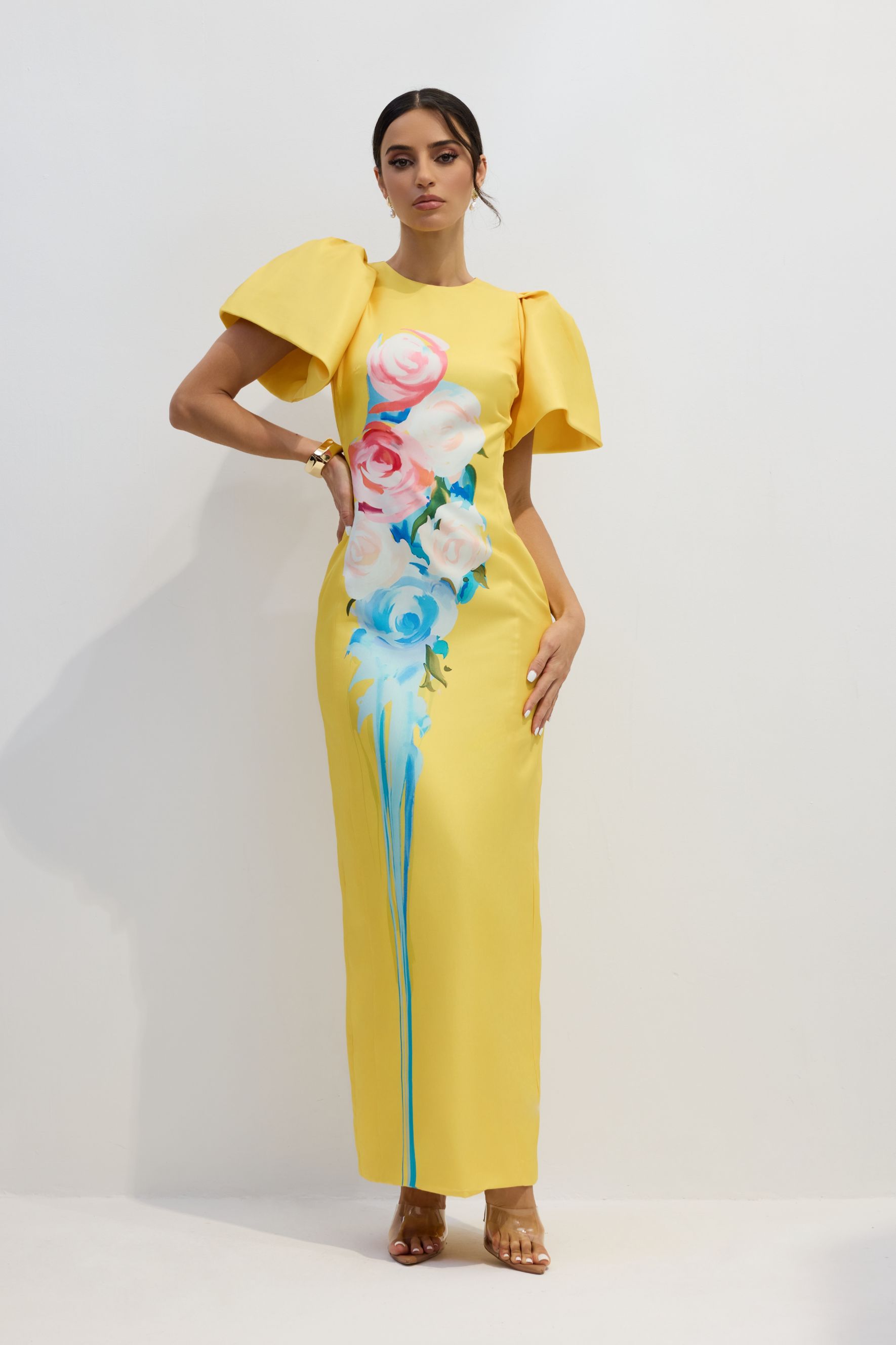 Lorraine Floral Printed Maxi Split Dress-purelyfable