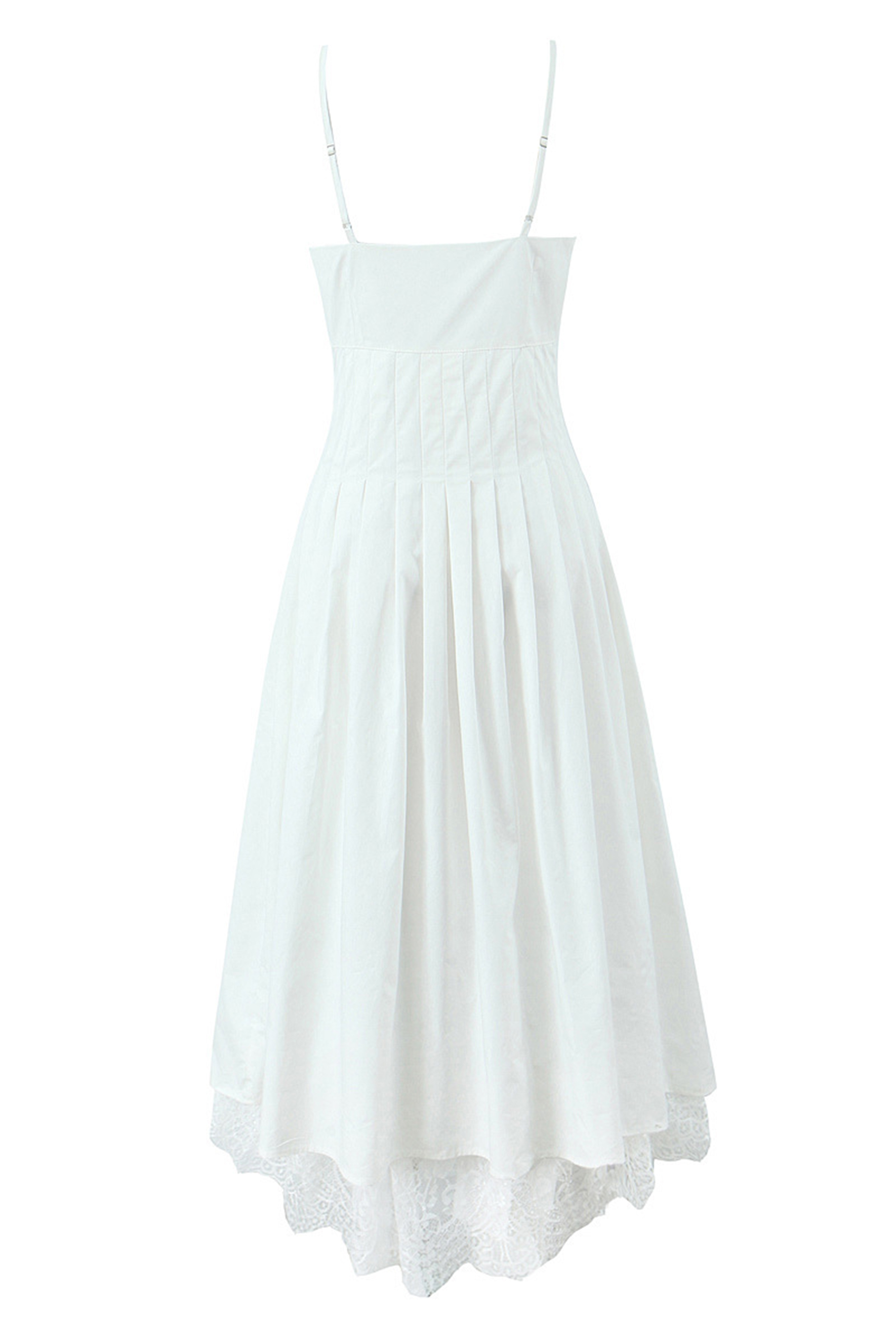 Tasha Lace Trim Spaghetti Strap Midi Dress-purelyfable