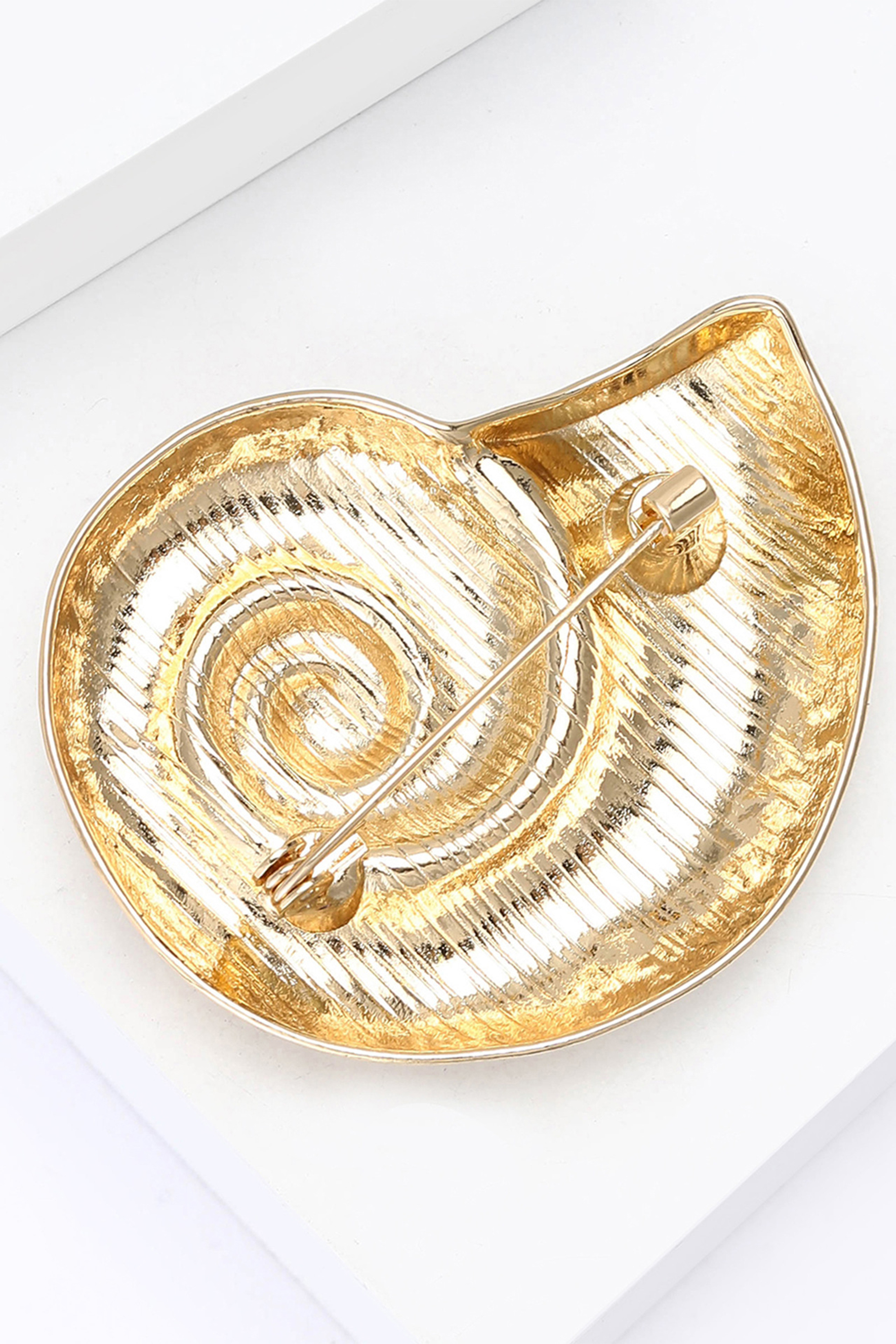 Spiral Shell Brooch-purelyfable