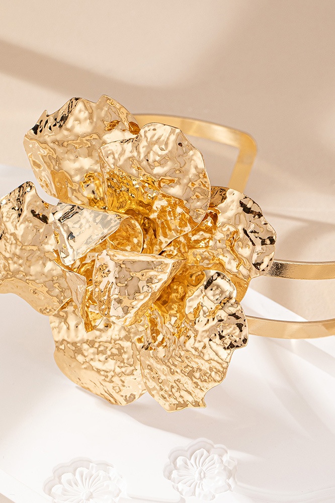 Metal Flower Arm Cuff-purelyfable