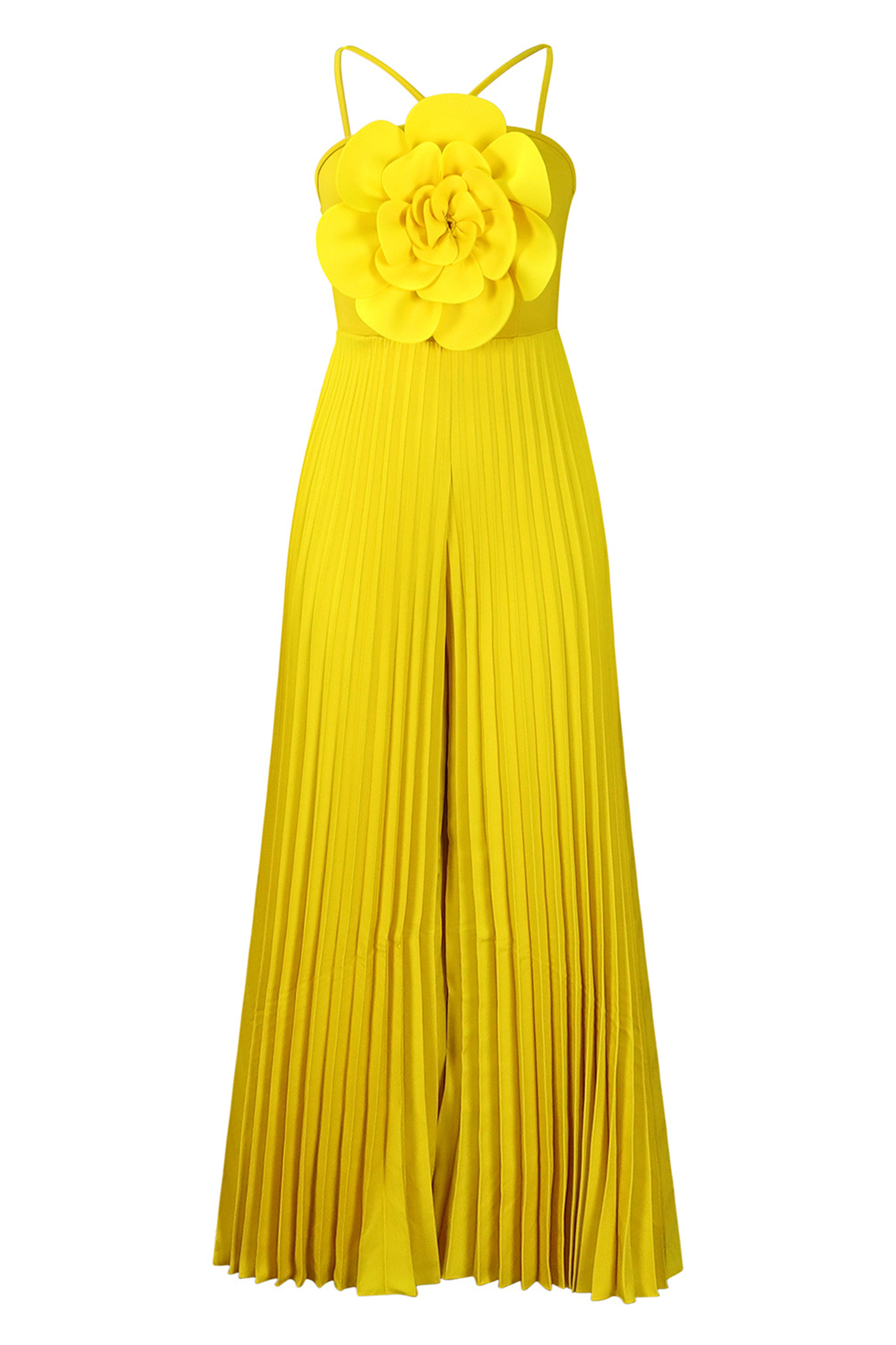 Jessica Flower Applique Pleated Jumpsuit-purelyfable