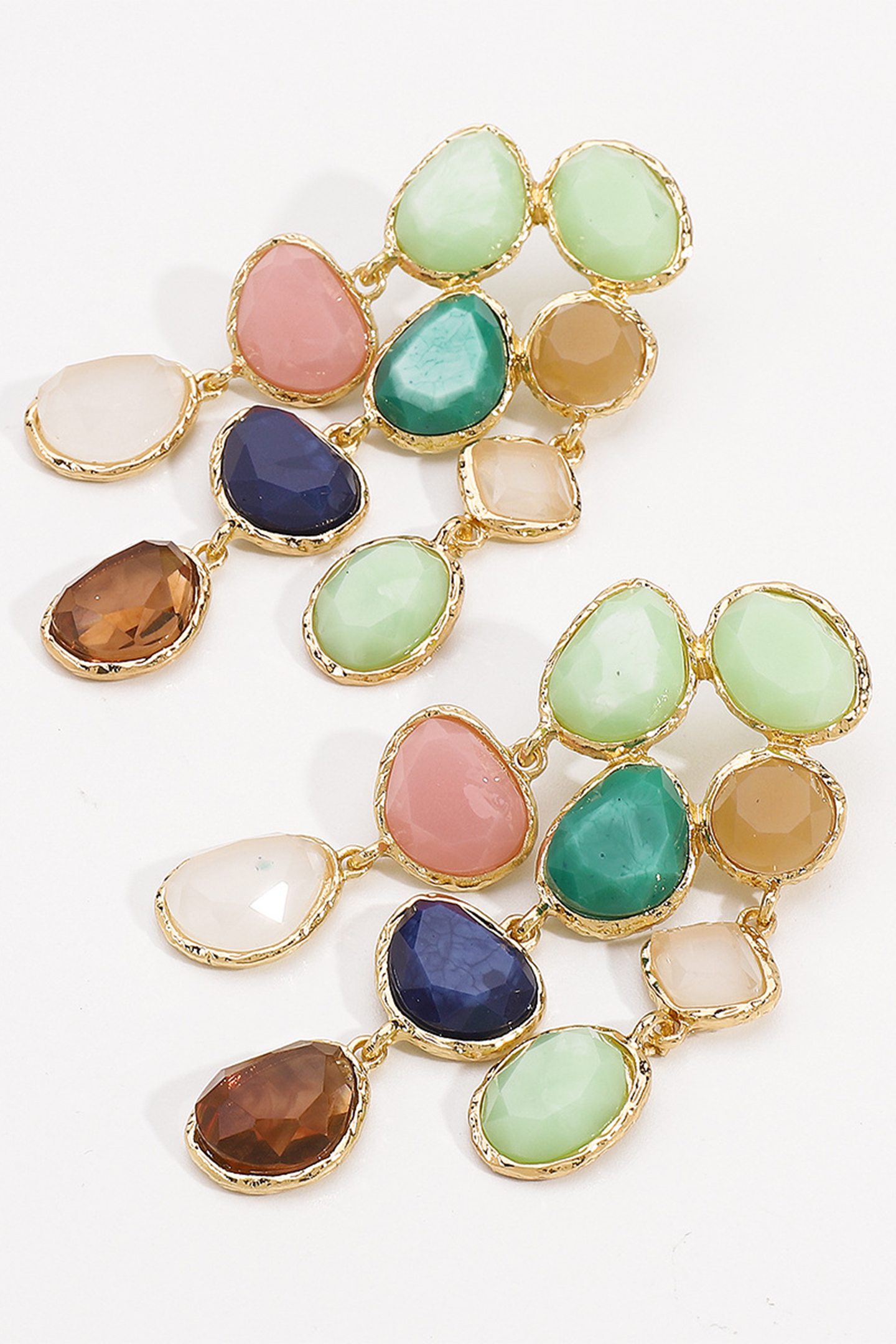 Irregular Shape Stone Earrings-purelyfable