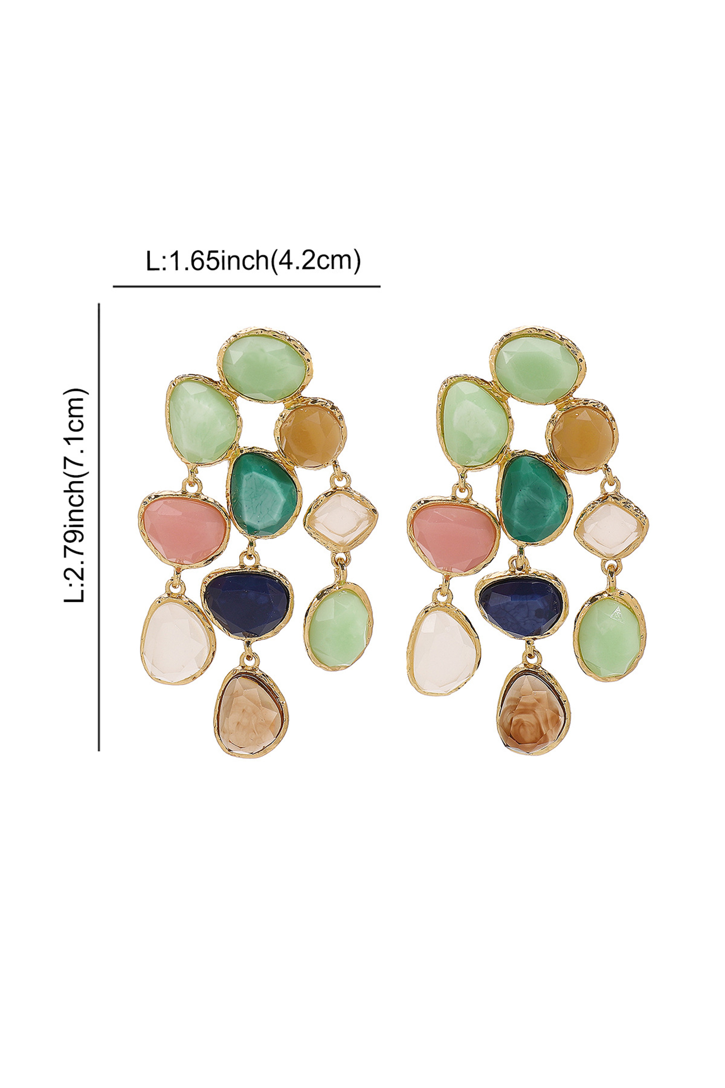 Irregular Shape Stone Earrings-purelyfable