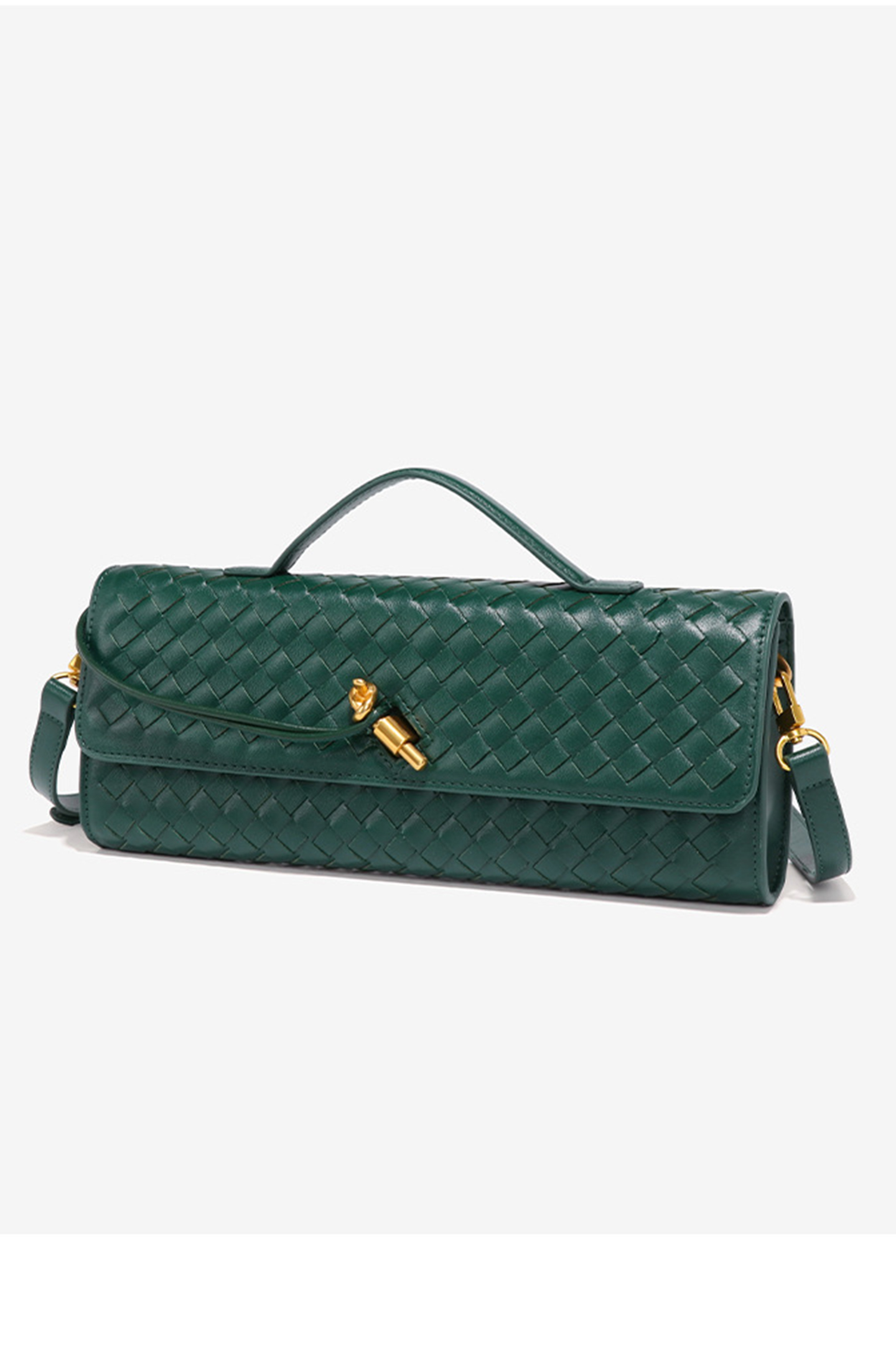 Woven Leather Clutch Bag-purelyfable