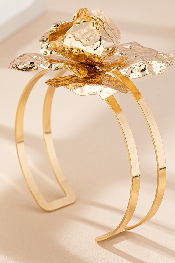 Metal Flower Arm Cuff-purelyfable