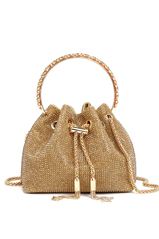 Crystal Embellished Bucket Bag-purelyfable