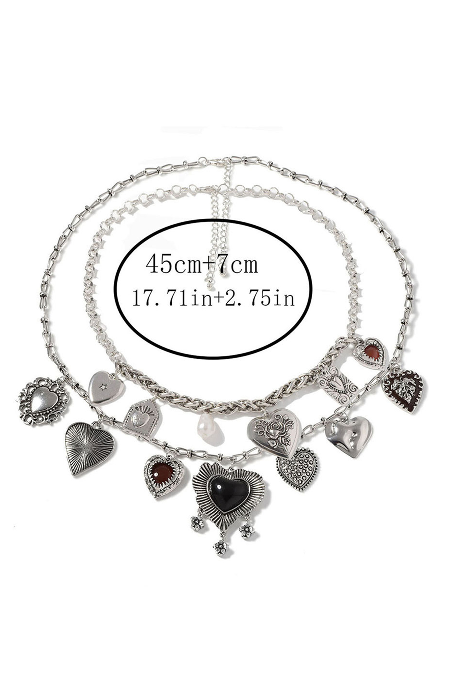 Two-Pack Irregular Heart Necklace Set-purelyfable