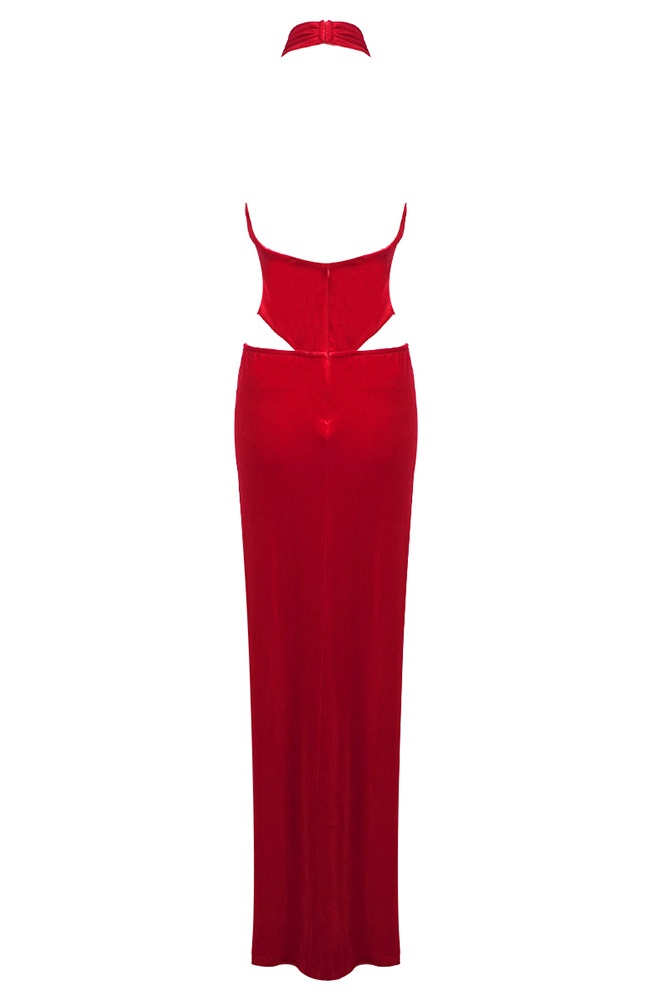 Clara Diamante Rose Velvet Dress Set-purelyfable