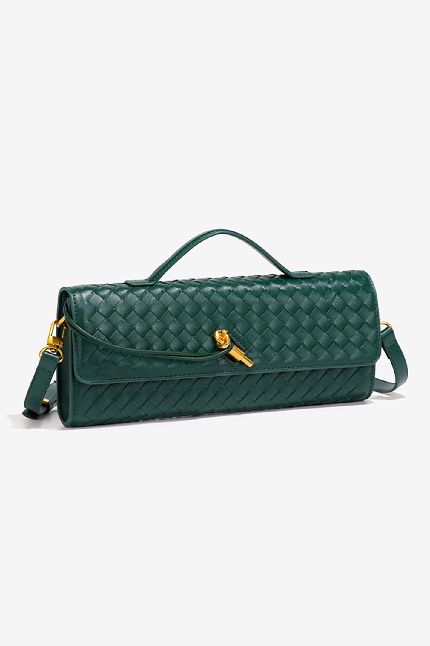 Woven Leather Clutch Bag-purelyfable