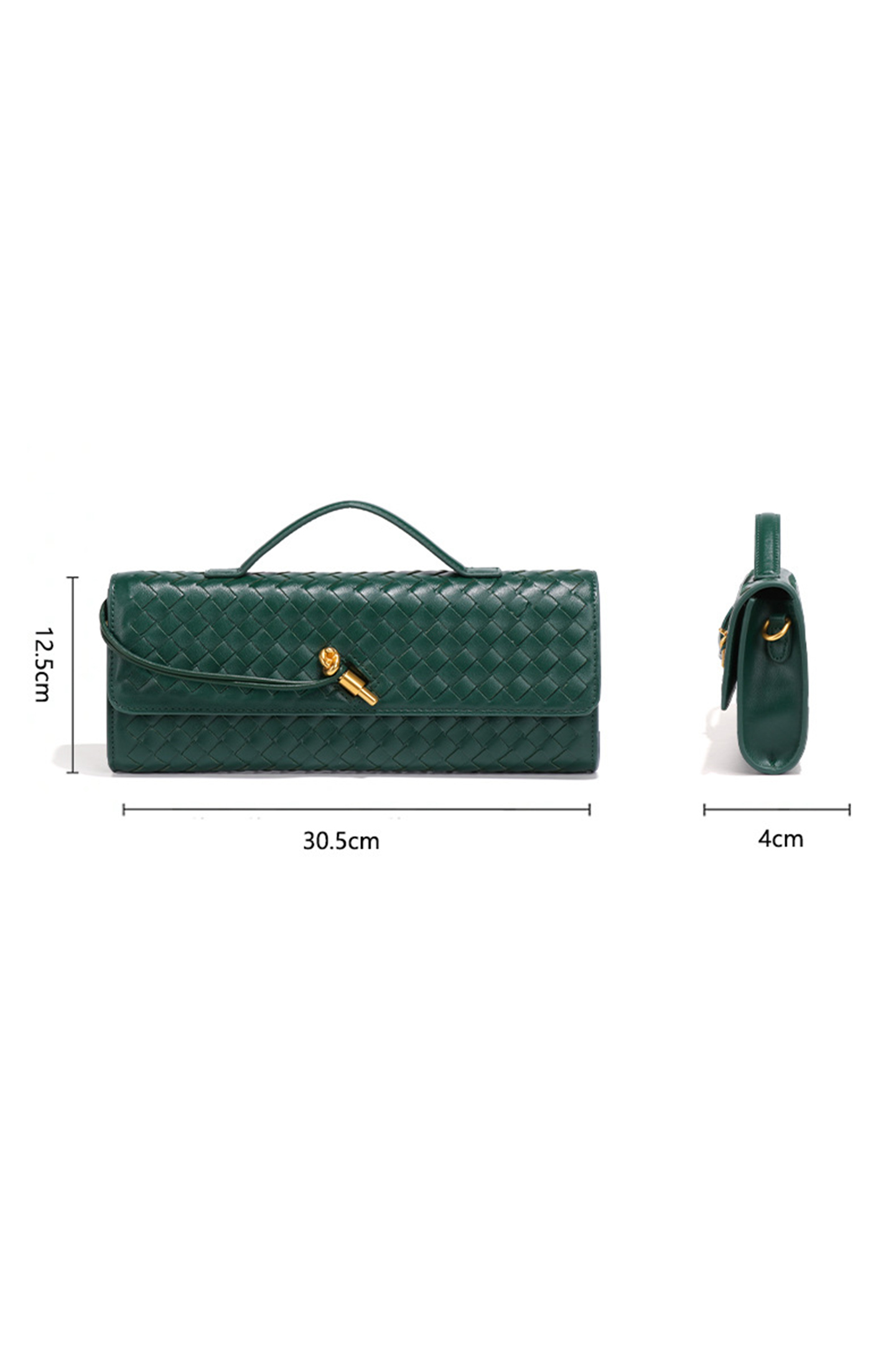Woven Leather Clutch Bag-purelyfable