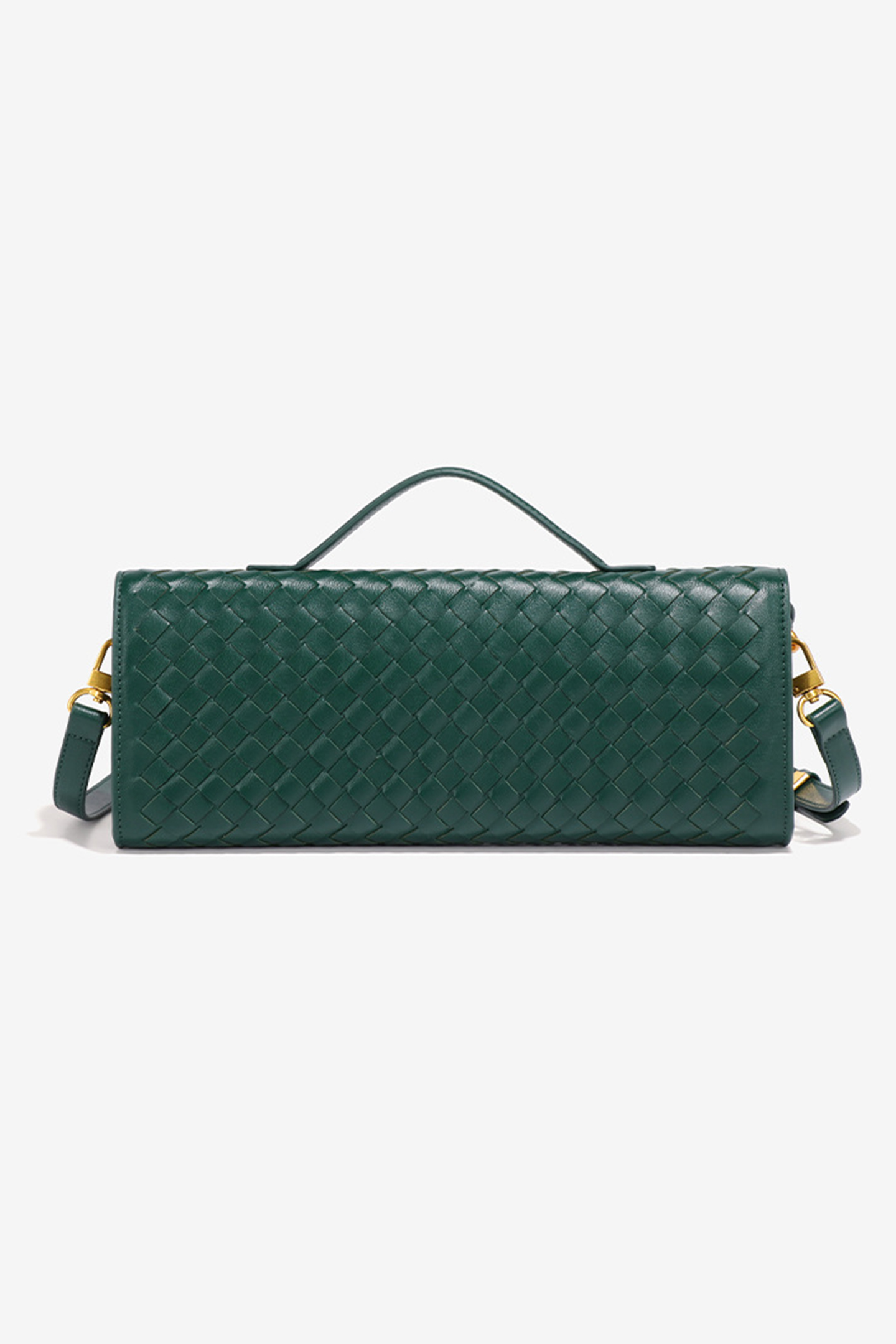 Woven Leather Clutch Bag-purelyfable